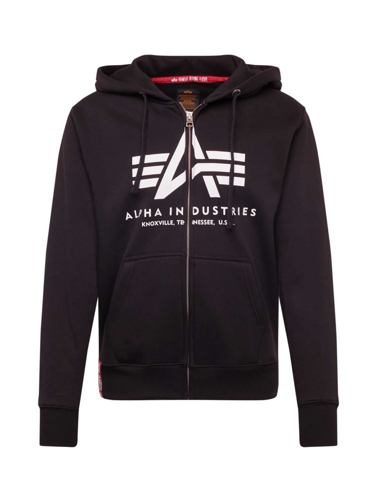 ALPHA INDUSTRIES Jopa na zadrgo  črna / bela