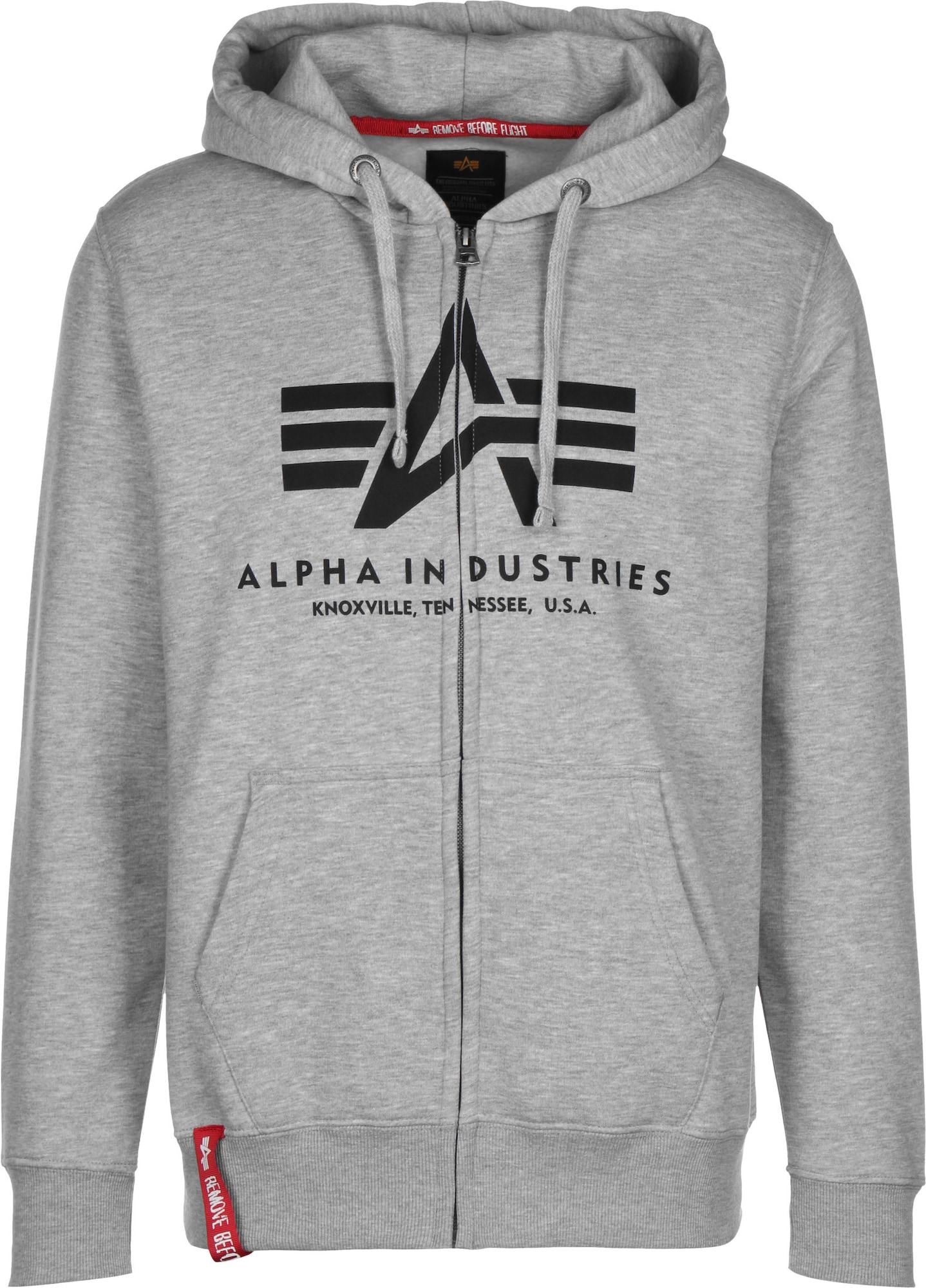 ALPHA INDUSTRIES Jopa na zadrgo  siva / rdeča / črna / bela