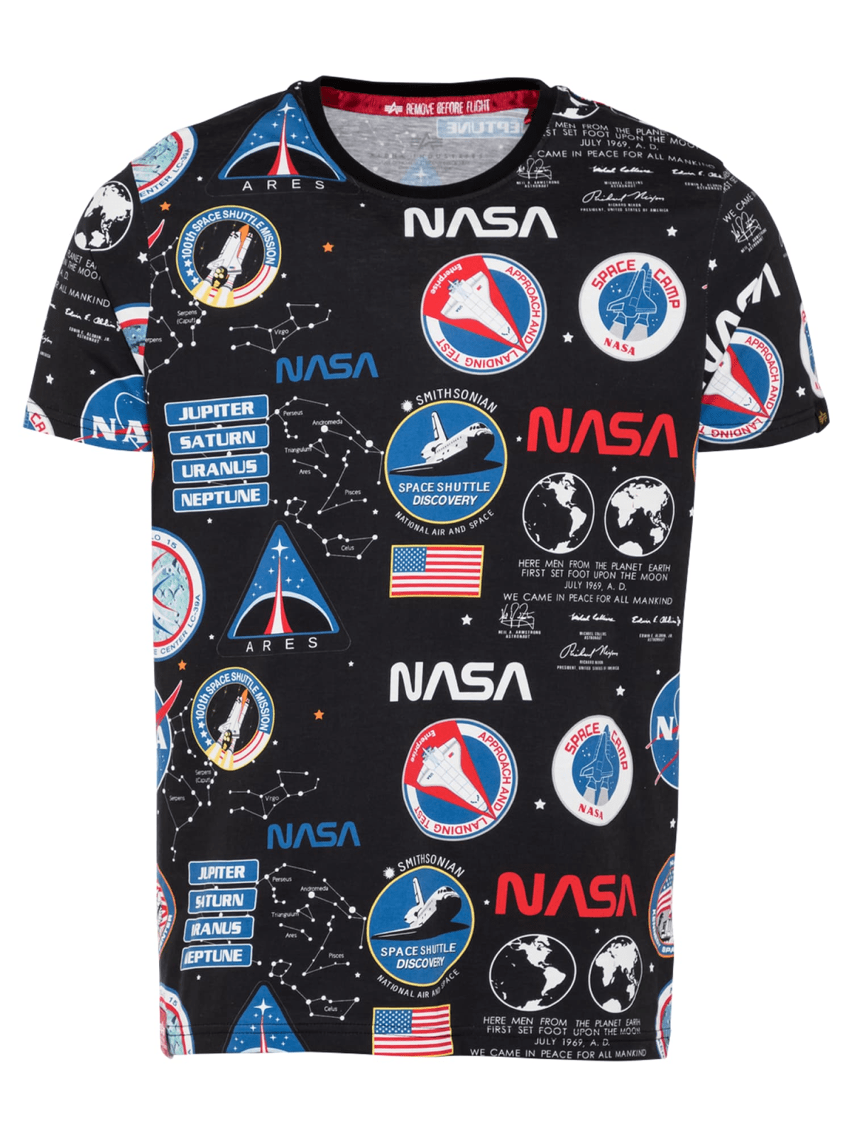 ALPHA INDUSTRIES Majica 'NASA'  mešane barve / črna