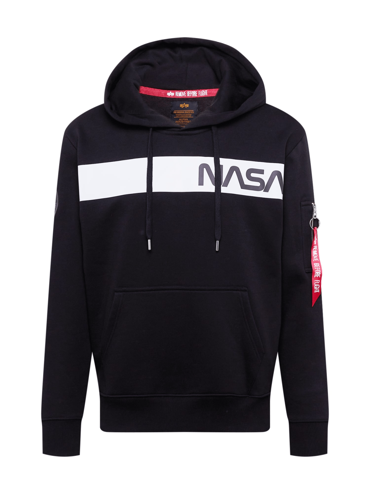 ALPHA INDUSTRIES Majica 'NASA'  rdeča / črna / srebrna