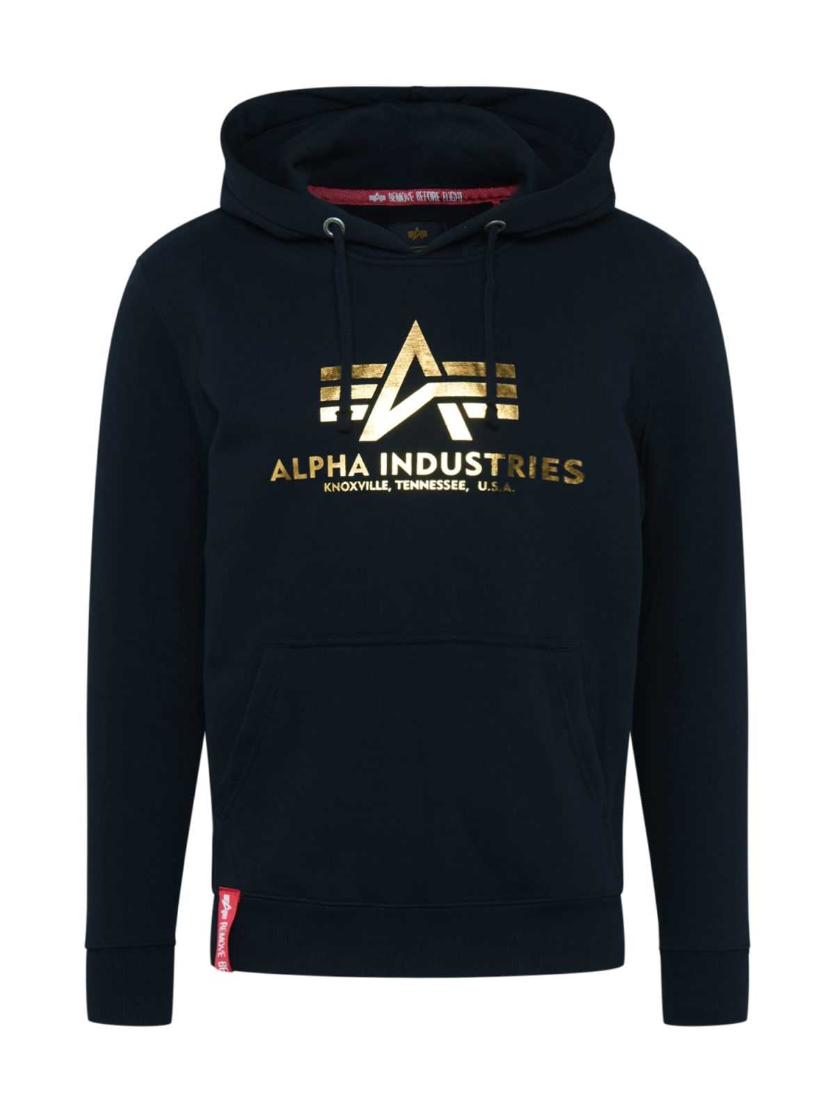 ALPHA INDUSTRIES Majica  nočno modra / zlato-rumena