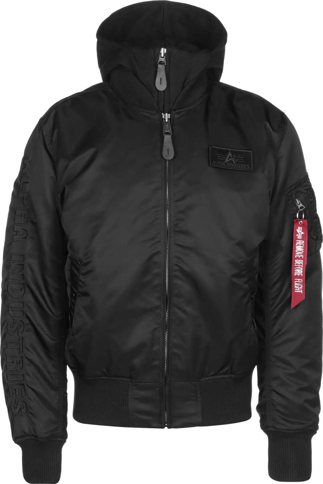 ALPHA INDUSTRIES Prehodna jakna 'MA-1 D-Tec SE'  rdeča / črna / bela