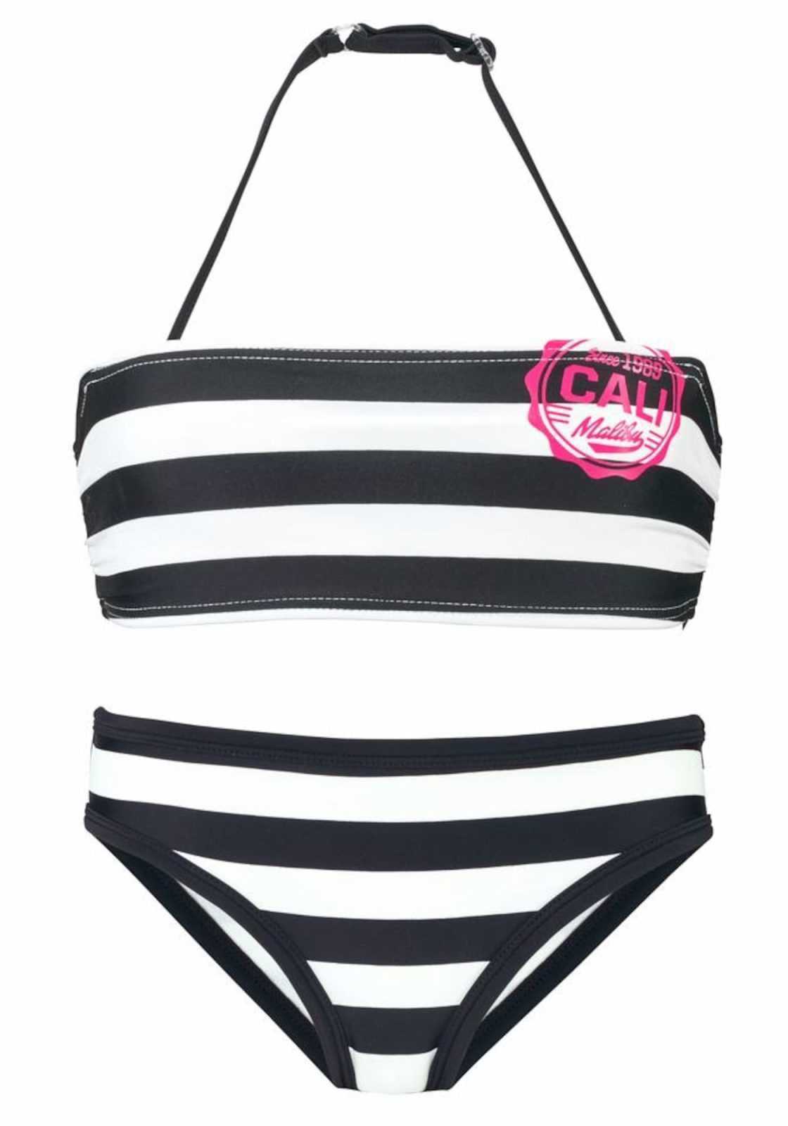 BENCH Bikini  temno roza / črna / bela