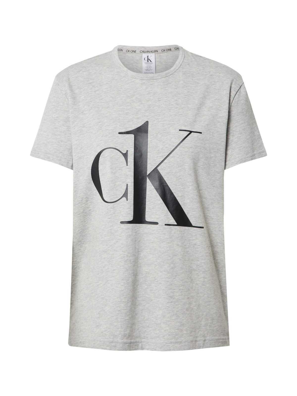 Calvin Klein Underwear Majica za spanje  pegasto siva / črna