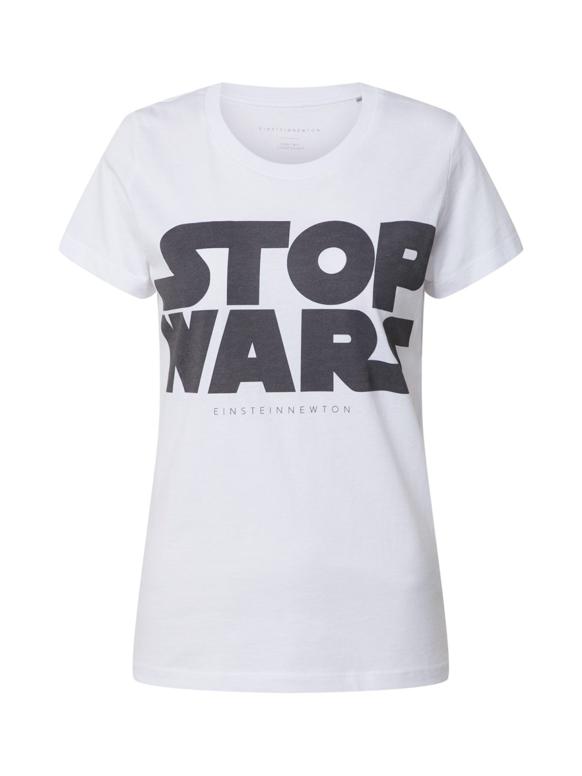 EINSTEIN & NEWTON Majica 'Stop Wars'  črna / bela