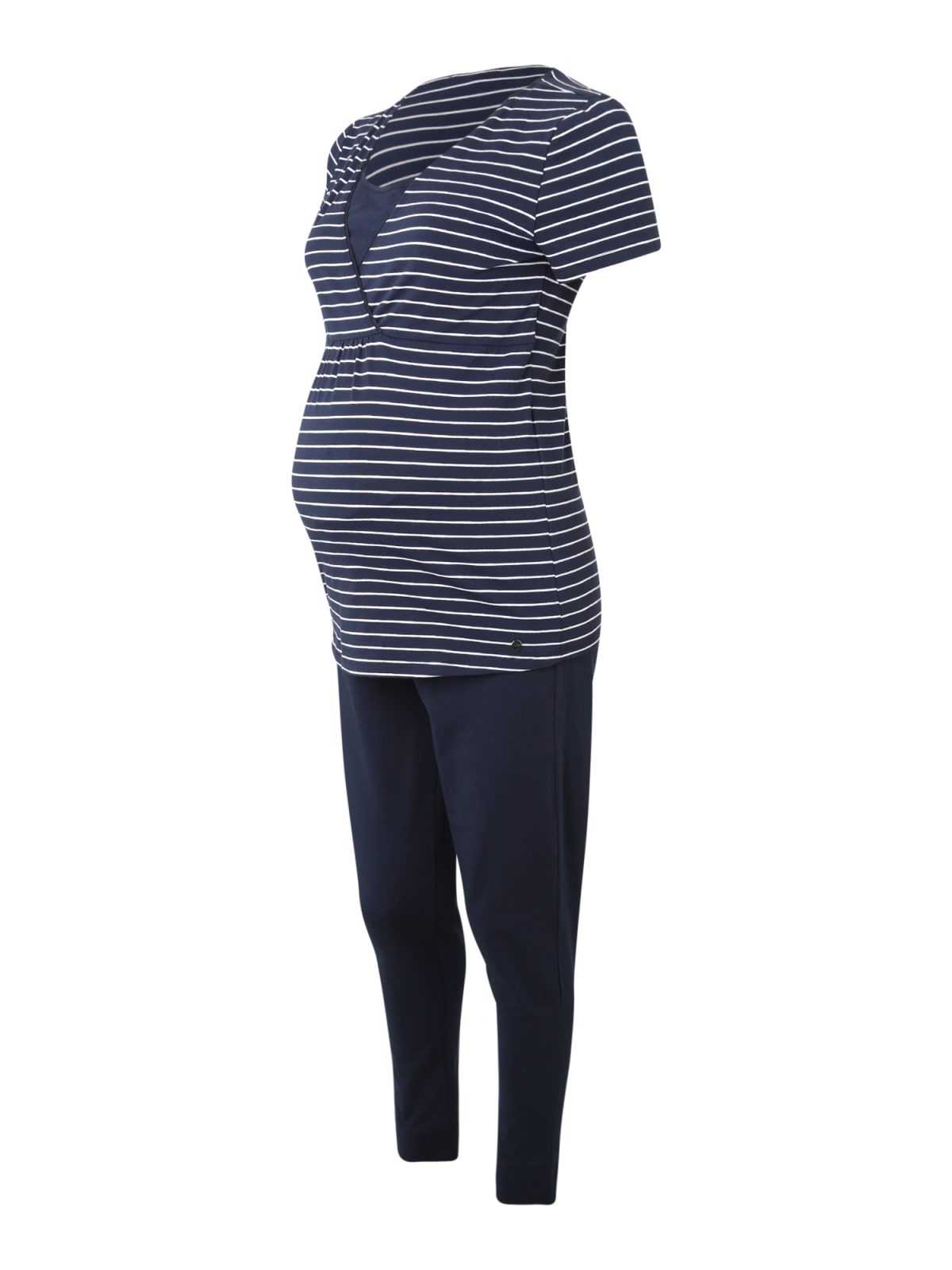 Esprit Maternity Pižama  mornarska / bela