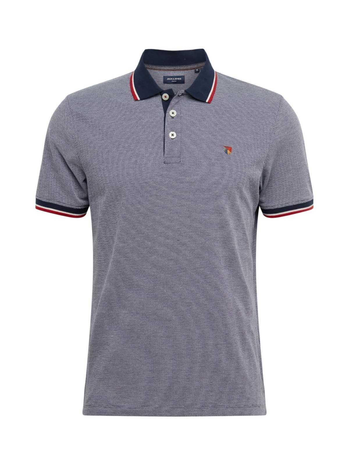 JACK & JONES Majica 'Bluwin'  mornarska / golobje modra / zlato-rumena / rdeča / bela