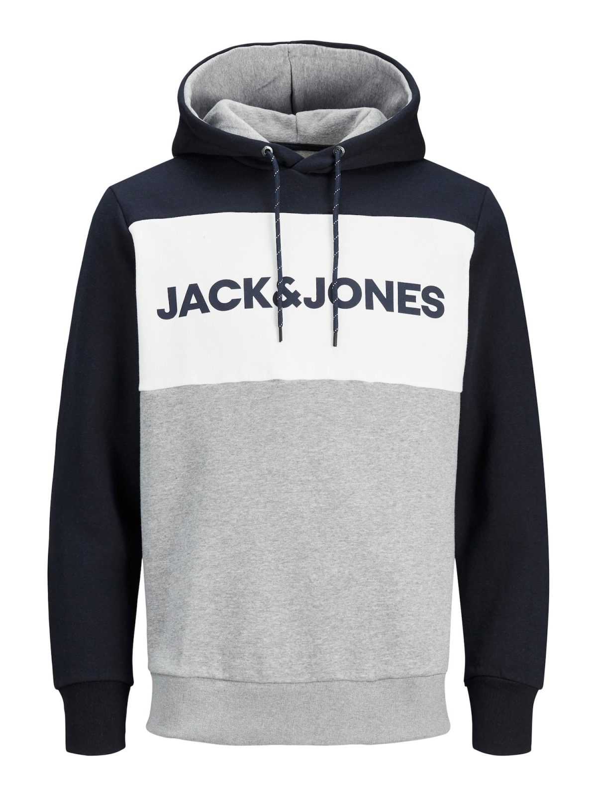 JACK & JONES Majica  nočno modra / pegasto siva / bela