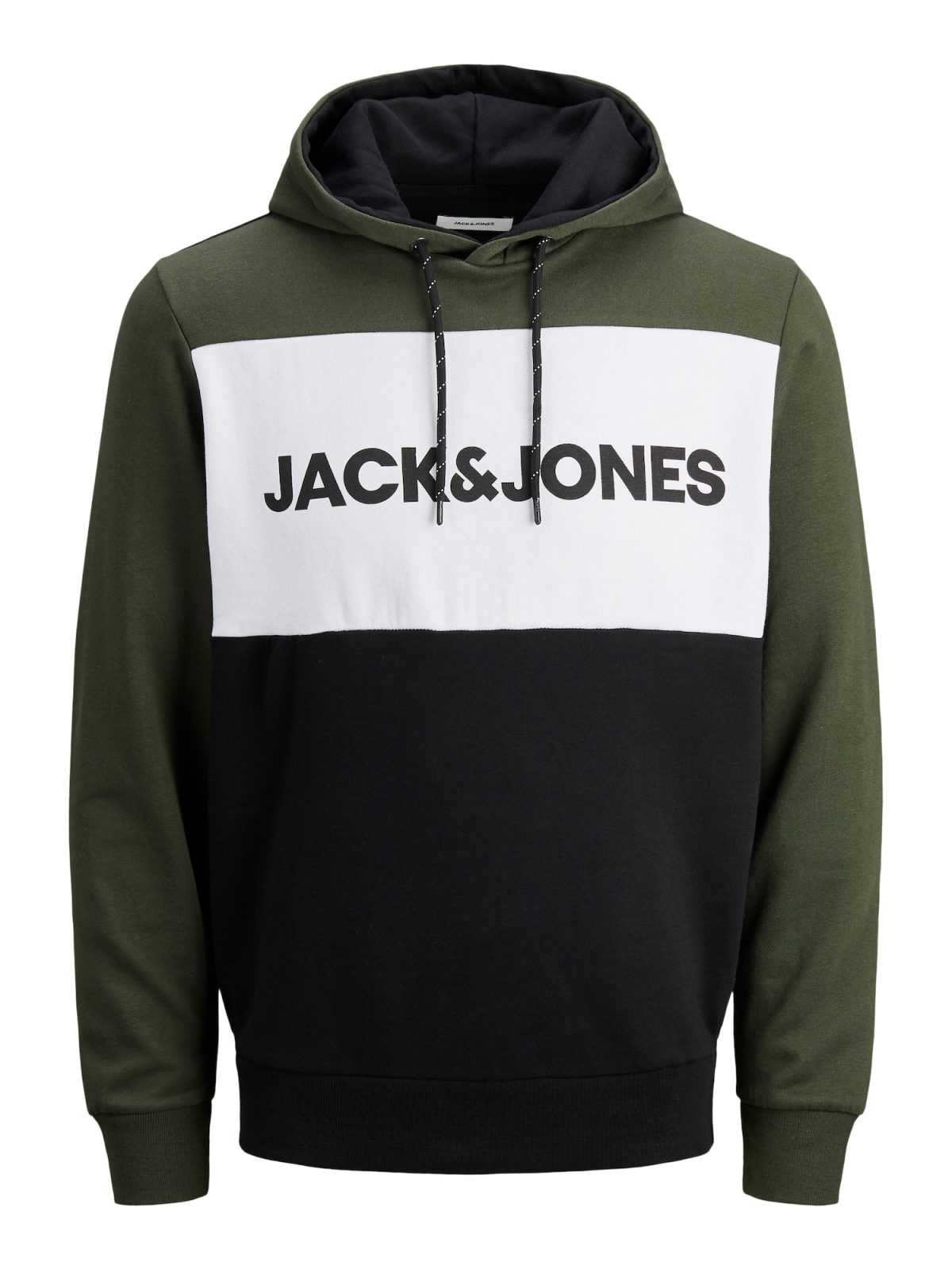 JACK & JONES Majica  oliva / črna / bela