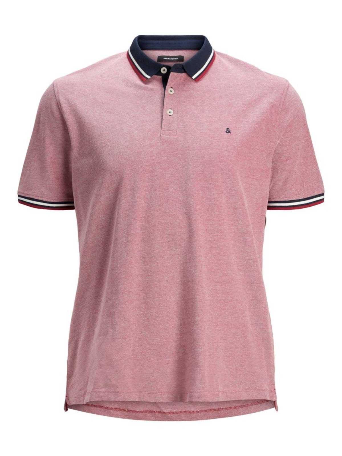 Jack & Jones Plus Majica 'Paulos'  mornarska / rdeča / pegasto rdeča / bela