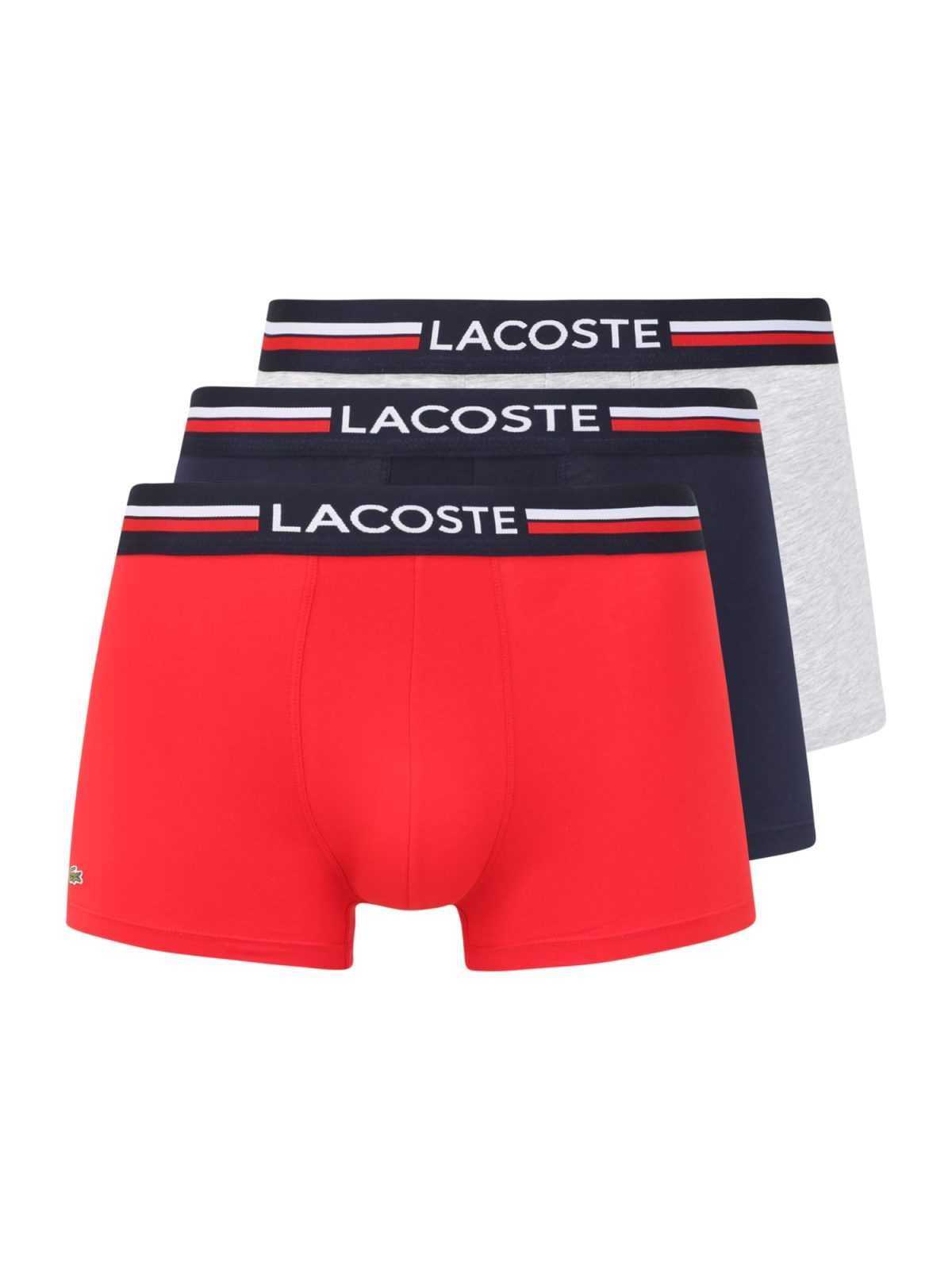 LACOSTE Boksarice  temno modra / svetlo siva / rdeča / bela