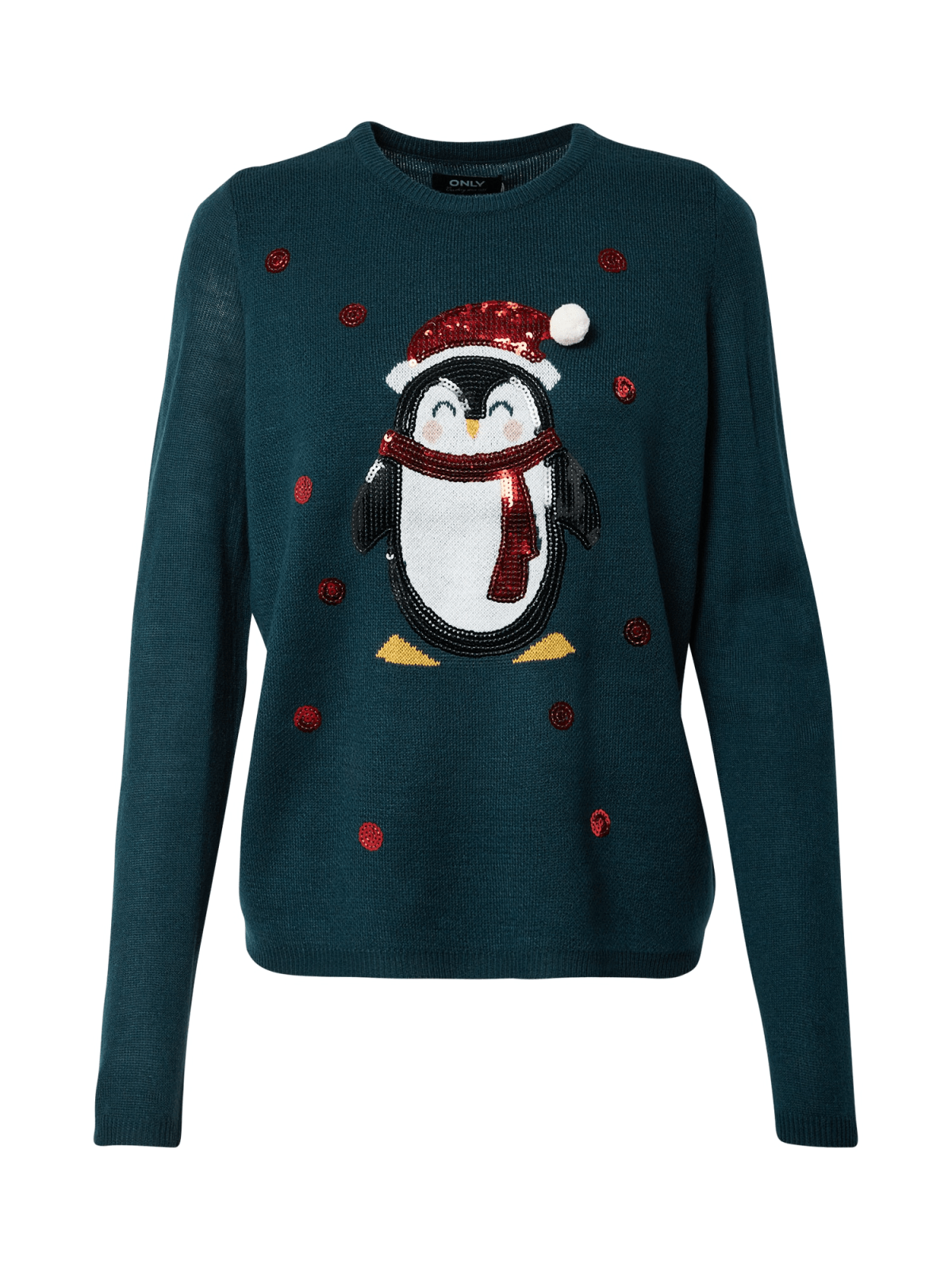 ONLY Pulover 'XMAS EXCLUSIVE PINGUIN'  temno zelena / mešane barve