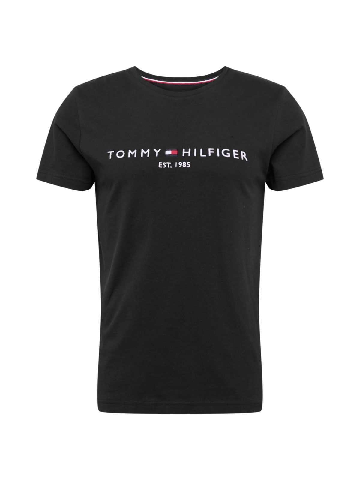 TOMMY HILFIGER Majica  mornarska / črna / bela