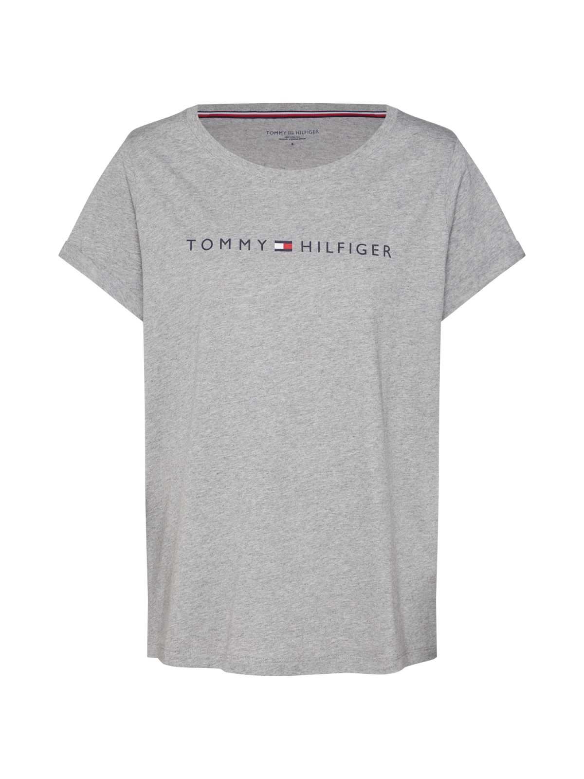 TOMMY HILFIGER Majica  mornarska / pegasto siva / rdeča / bela