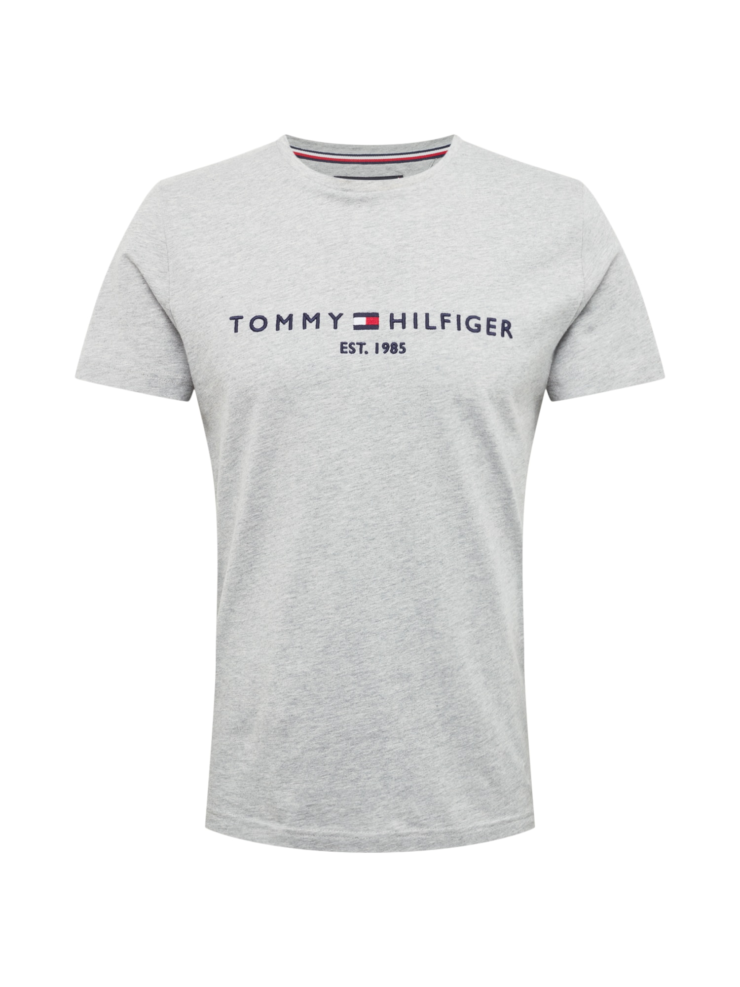 TOMMY HILFIGER Majica  temno modra / svetlo siva / rdeča / bela