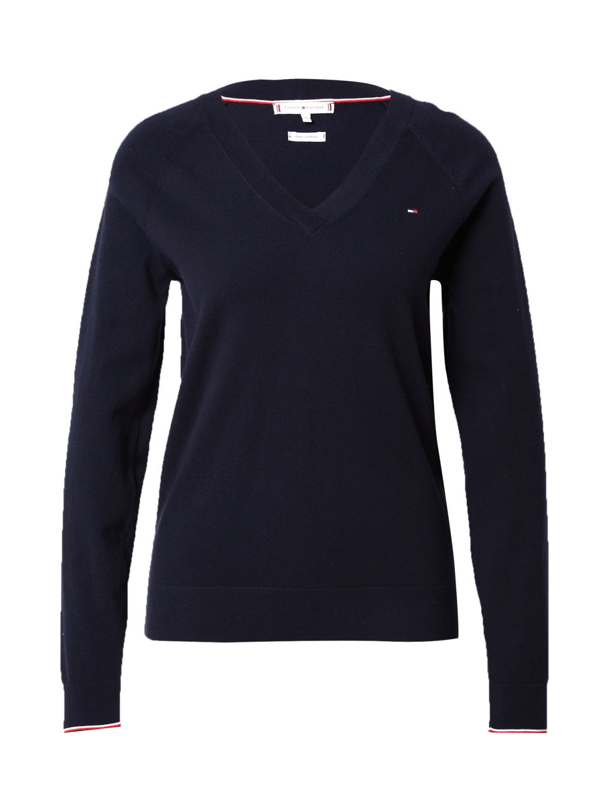 TOMMY HILFIGER Pulover  nočno modra / rdeča / bela