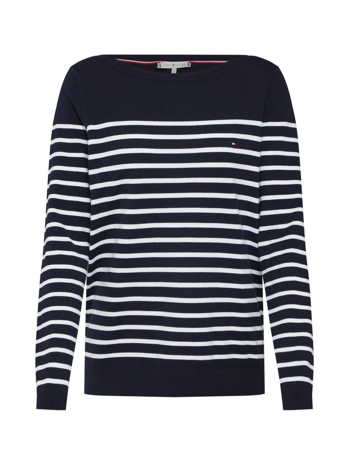 TOMMY HILFIGER Pulover  temno modra / bela