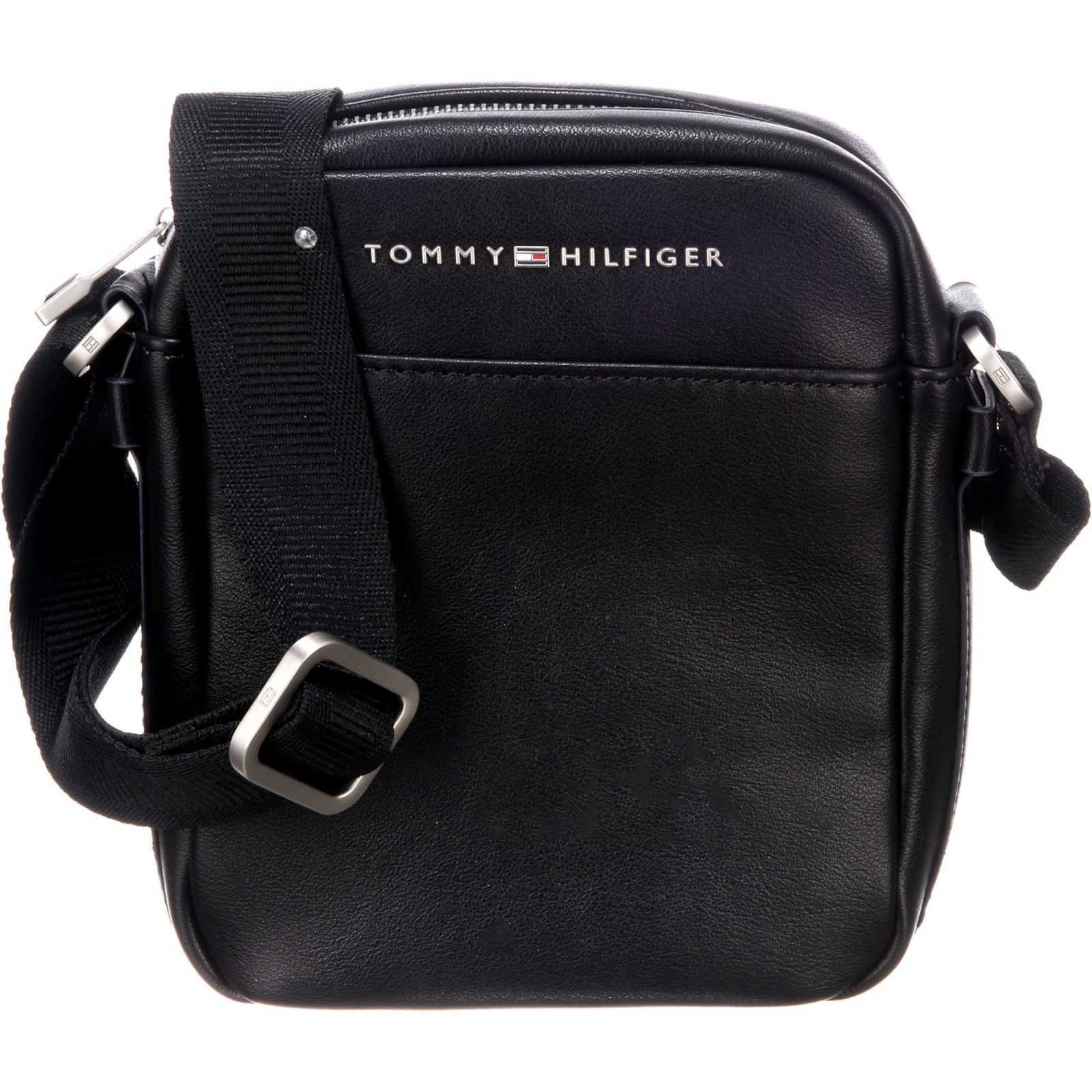 TOMMY HILFIGER Torba za čez ramo  črna / bela