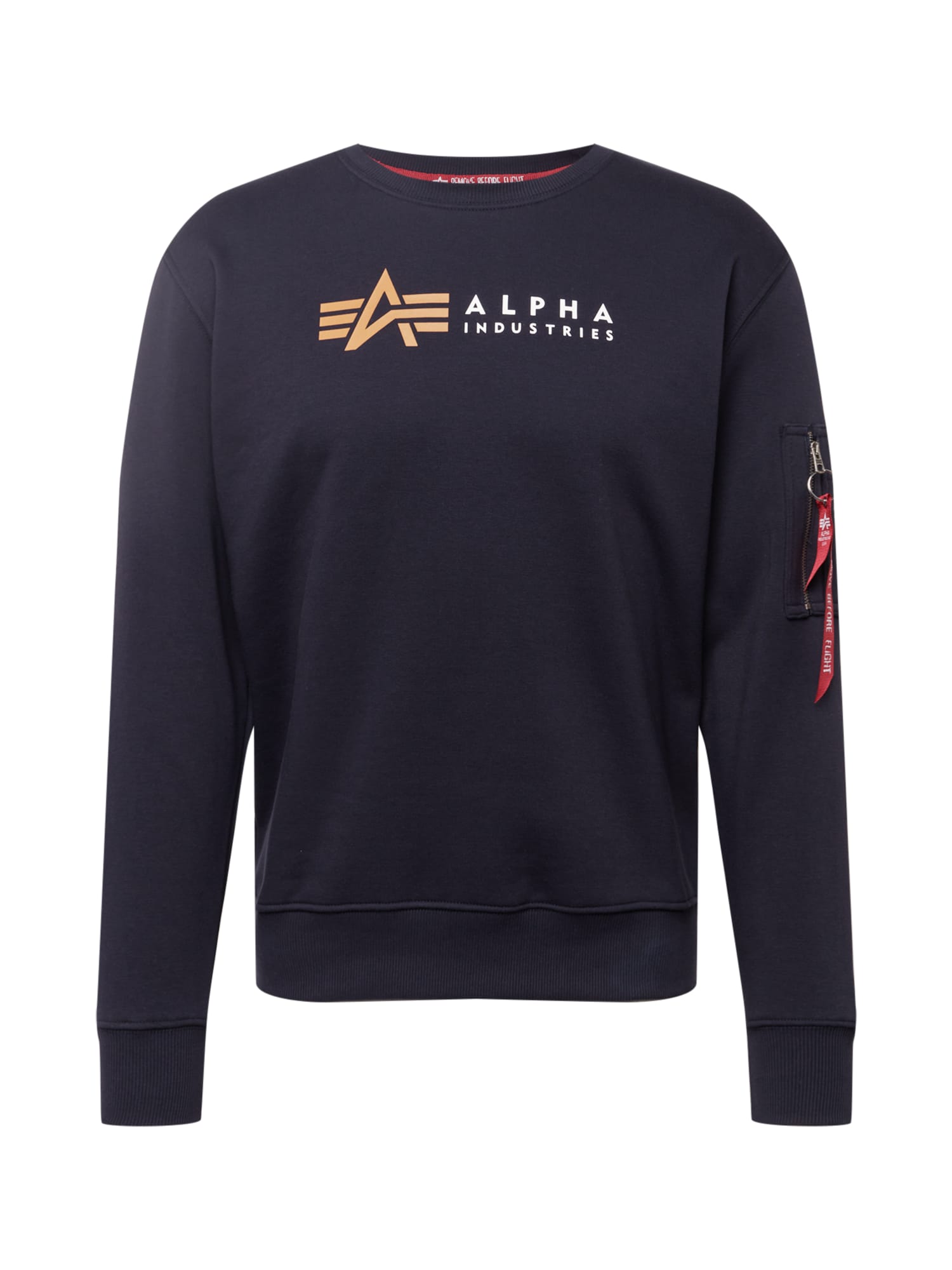 ALPHA INDUSTRIES Majica  pesek / nočno modra / bela