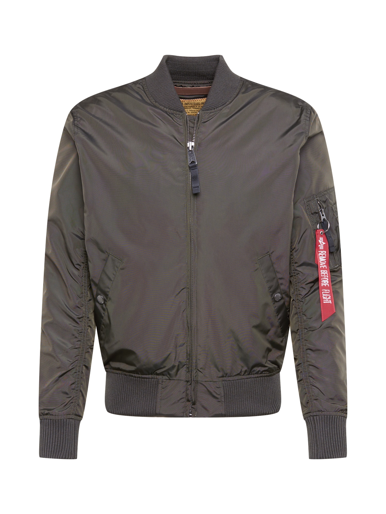 ALPHA INDUSTRIES Prehodna jakna 'MA-1 TT'  siva / rdeča / bela