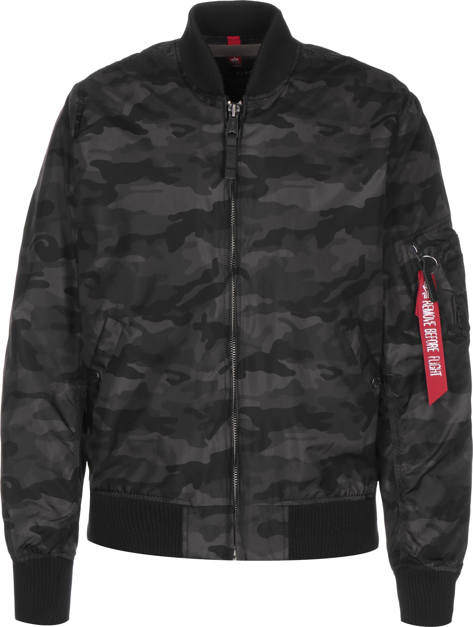 ALPHA INDUSTRIES Prehodna jakna  siva / temno zelena / rdeča / črna