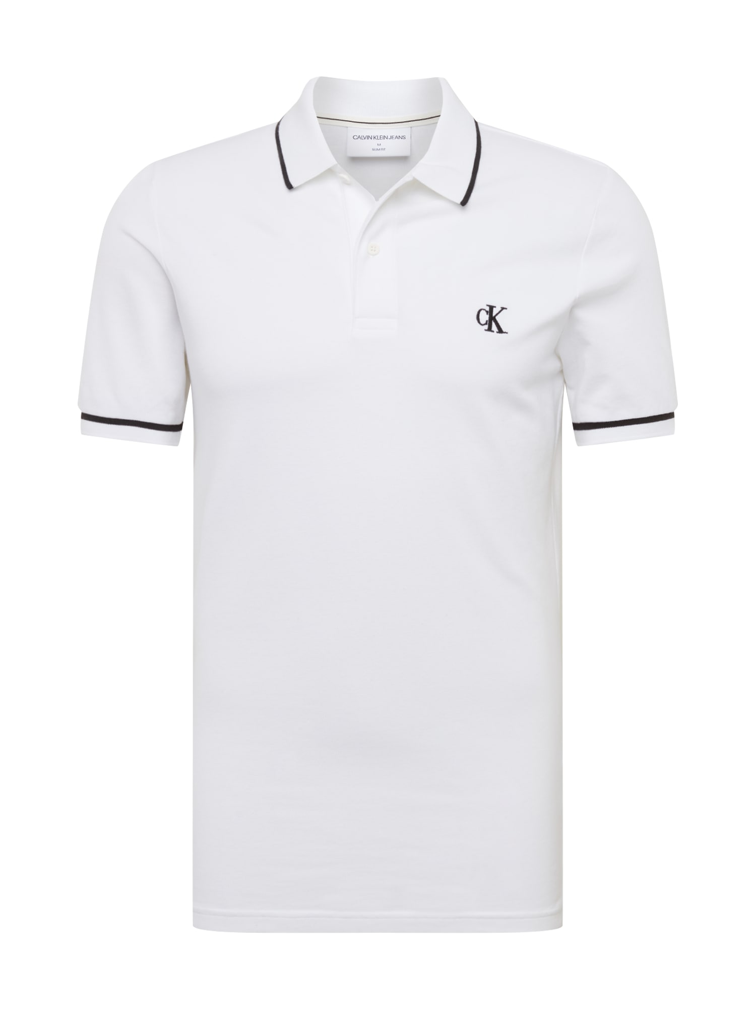 Calvin Klein Jeans Majica 'TIPPING SLIM POLO'  bela