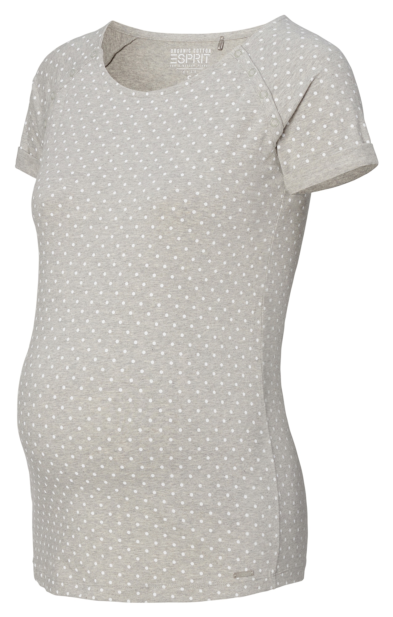 Esprit Maternity Majica za spanje  pegasto siva / bela