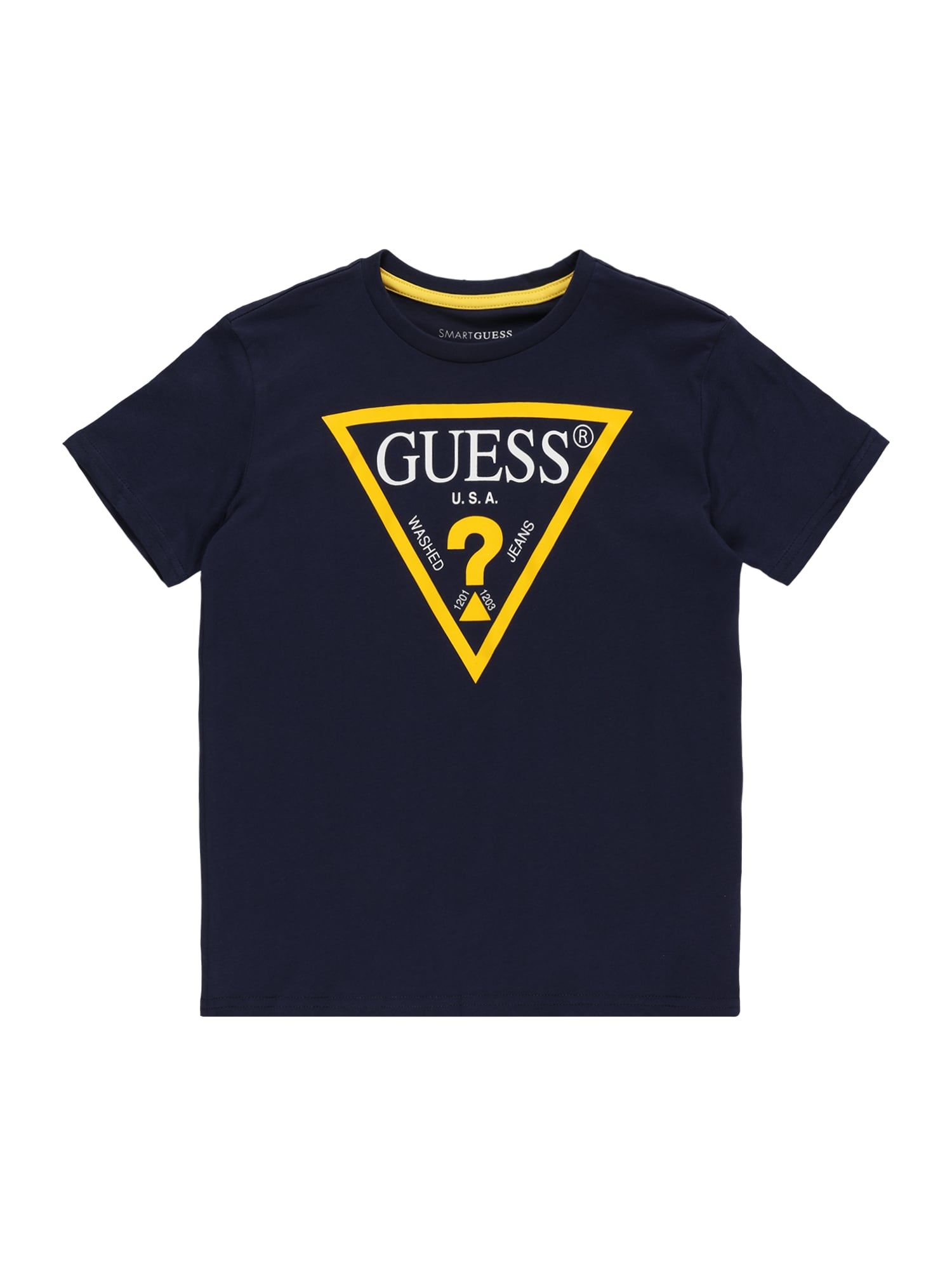 GUESS Majica  temno modra / rumena / bela