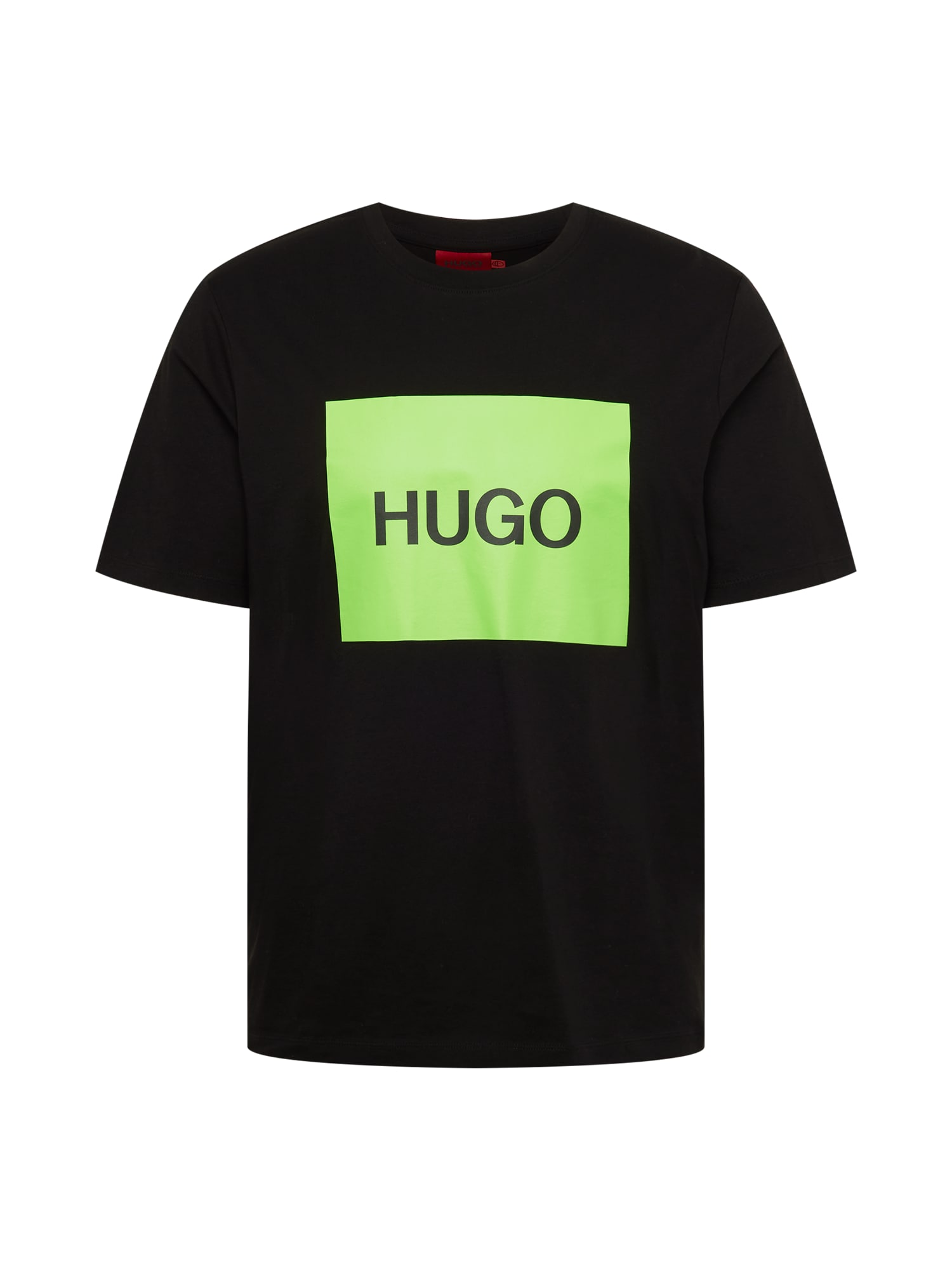 HUGO Majica 'Dulive'  neonsko zelena / črna