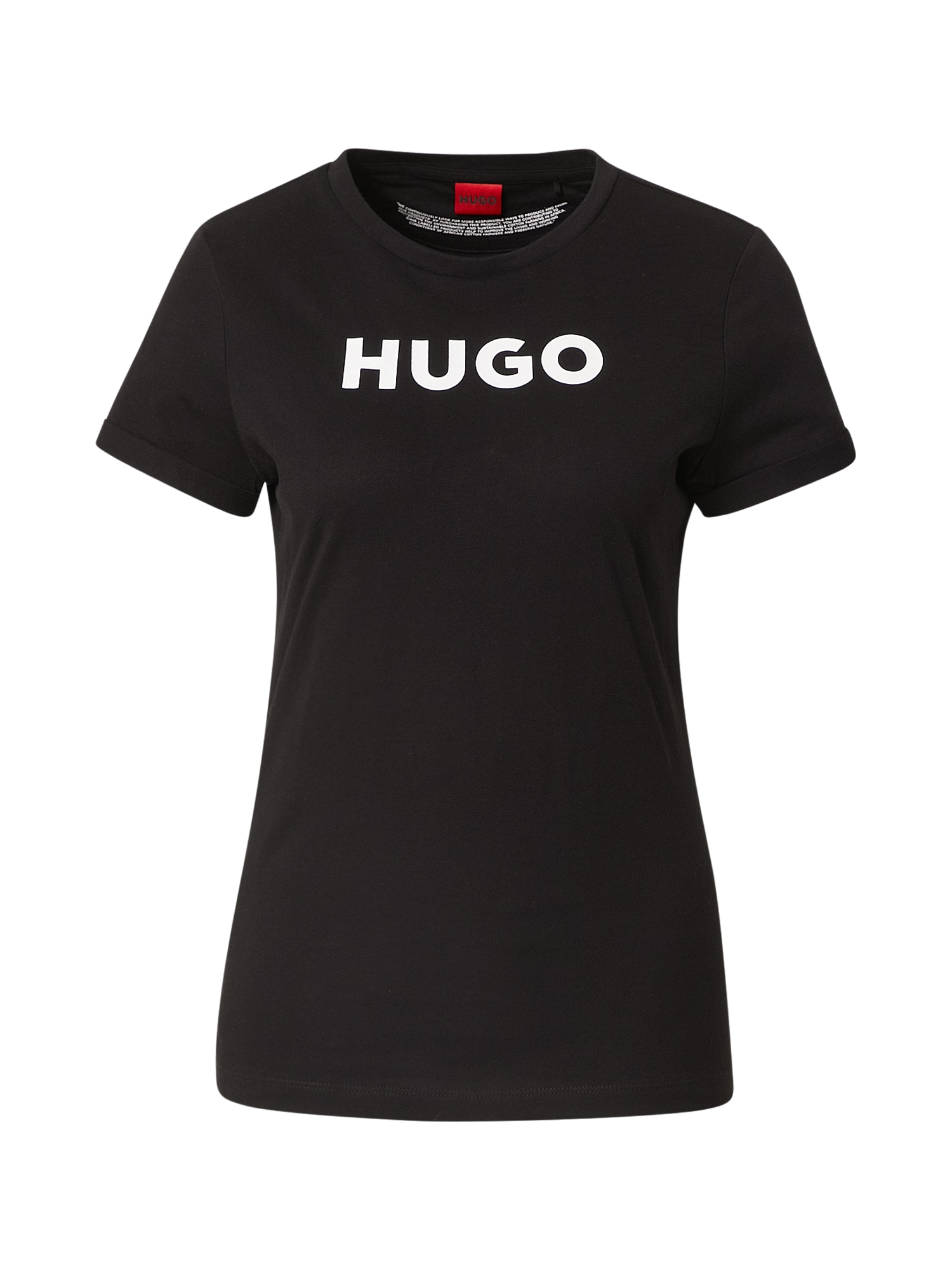 HUGO Majica 'The HUGO Tee'  črna / bela