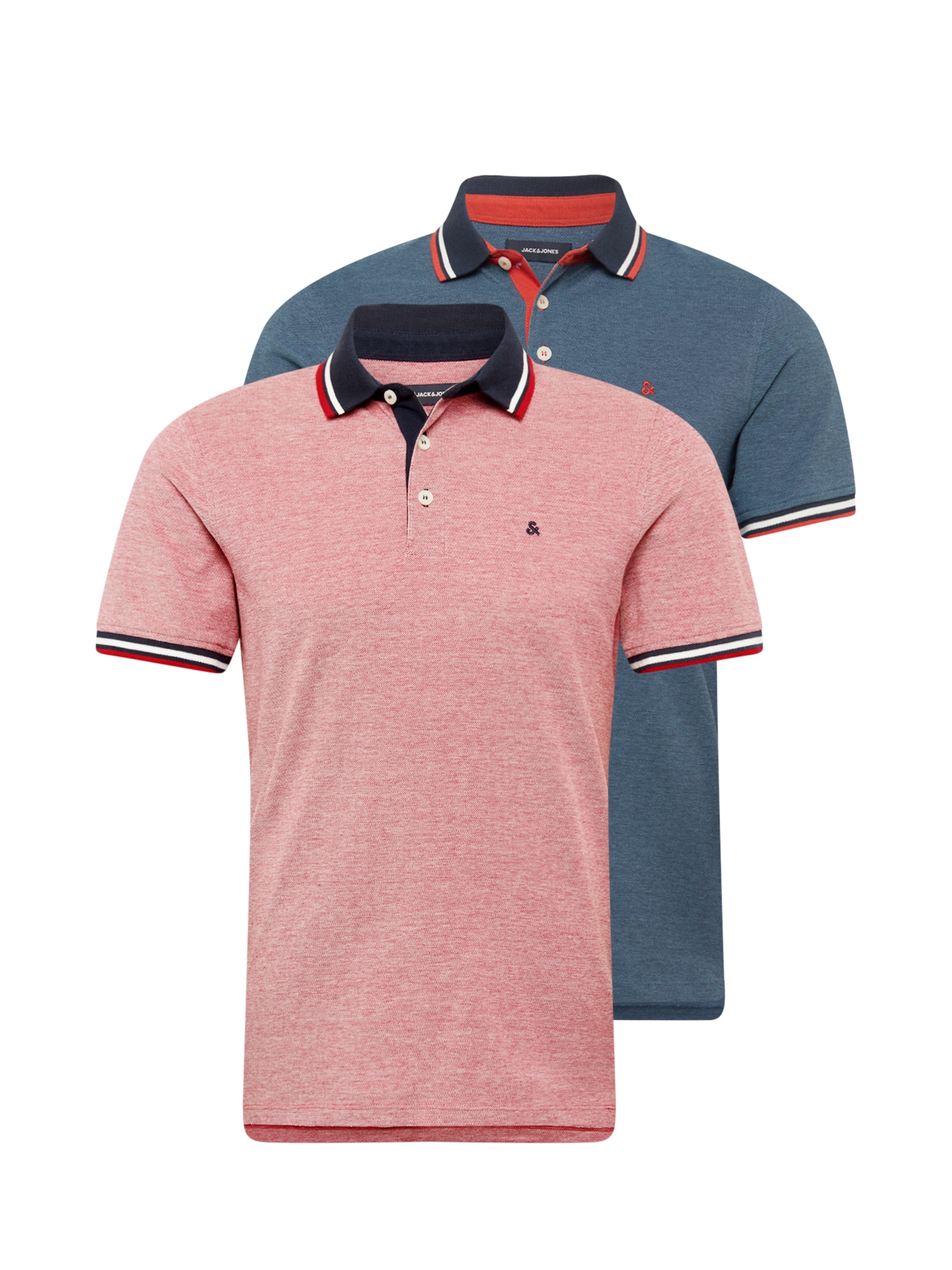 JACK & JONES Majica 'Paulos'  mornarska / temno modra / rdeča / pastelno rdeča / bela