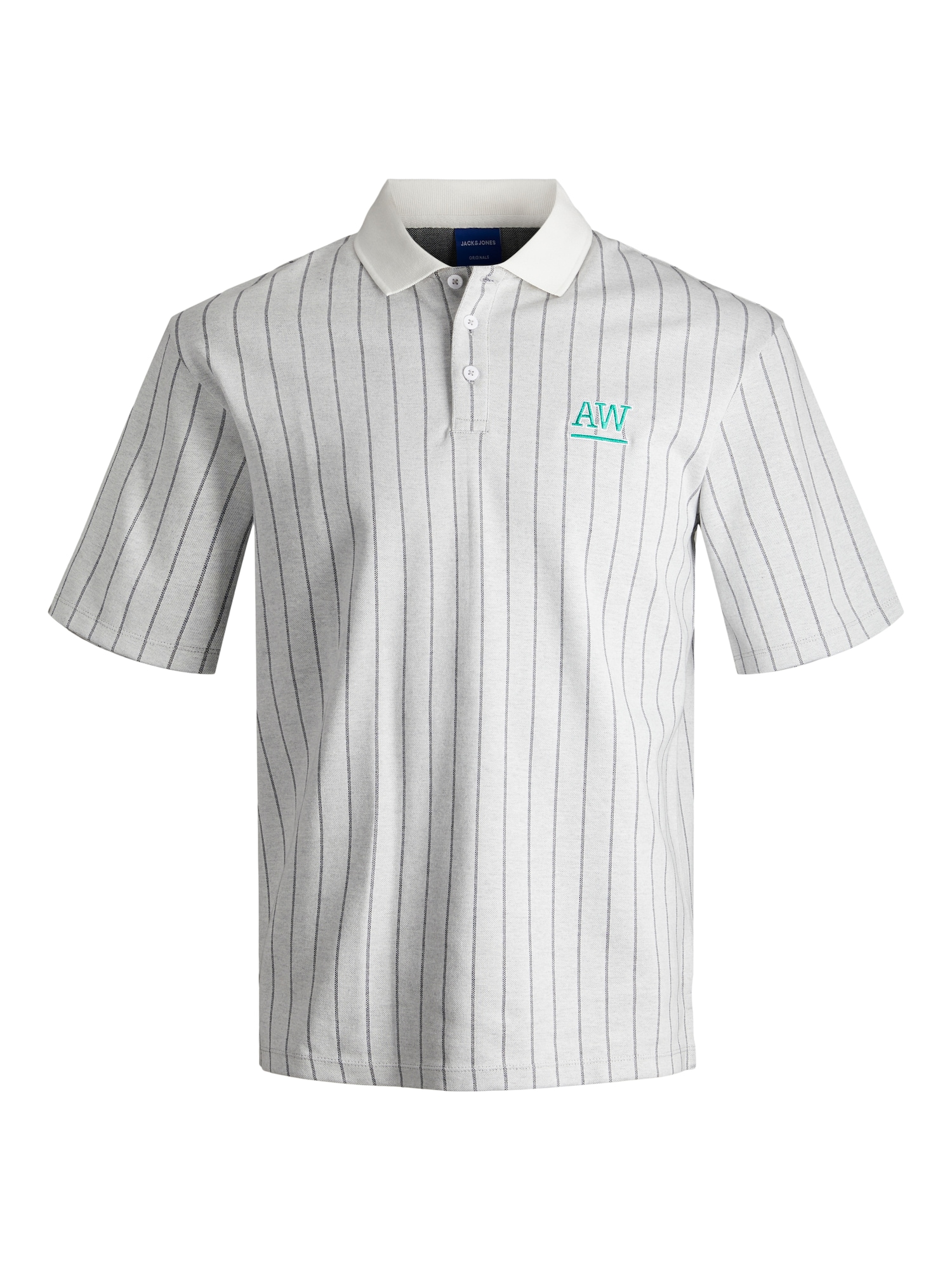 JACK & JONES Majica 'Pin'  siva / zelena / pegasto bela