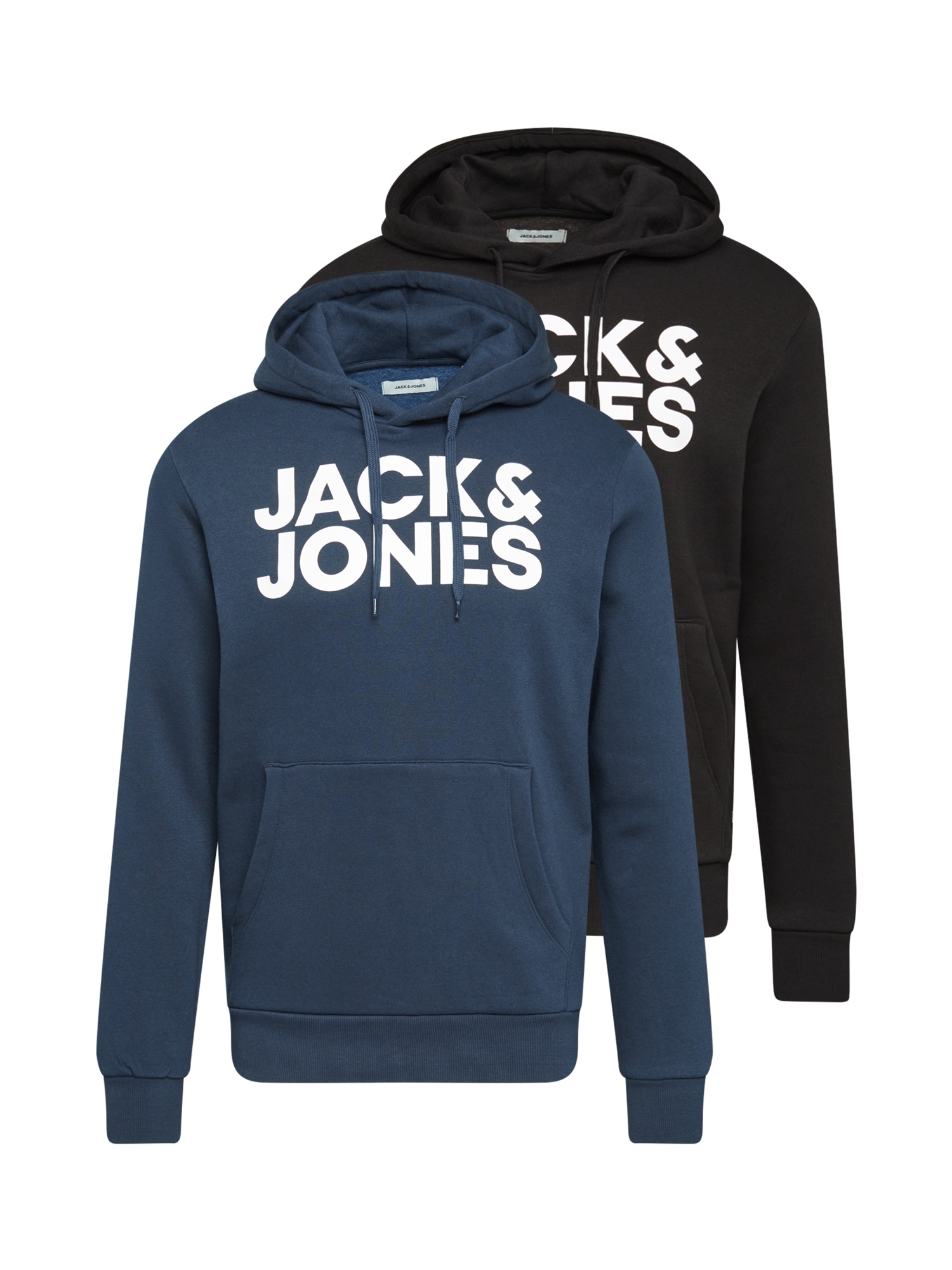 JACK & JONES Majica  marine / črna / bela