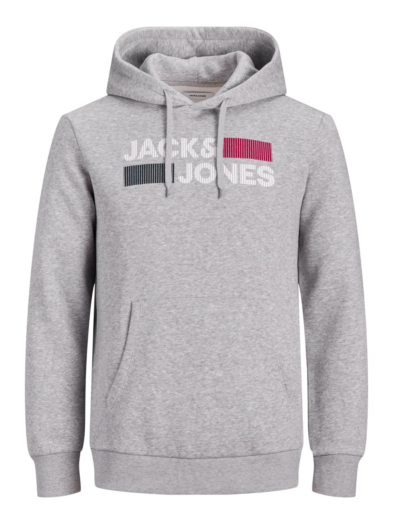 JACK & JONES Majica  mornarska / pegasto siva / rdeča / bela