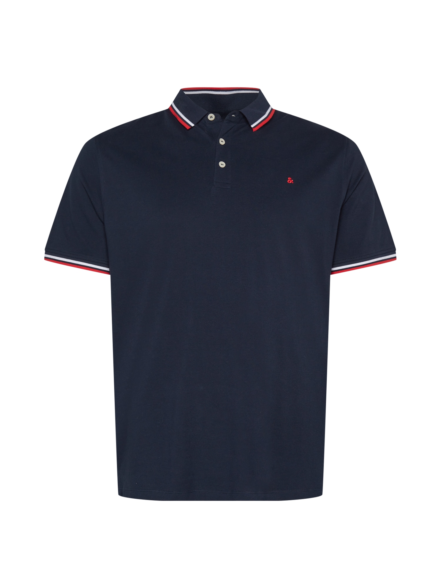 Jack & Jones Plus Majica 'Paulos'  mornarska / rdeča / bela