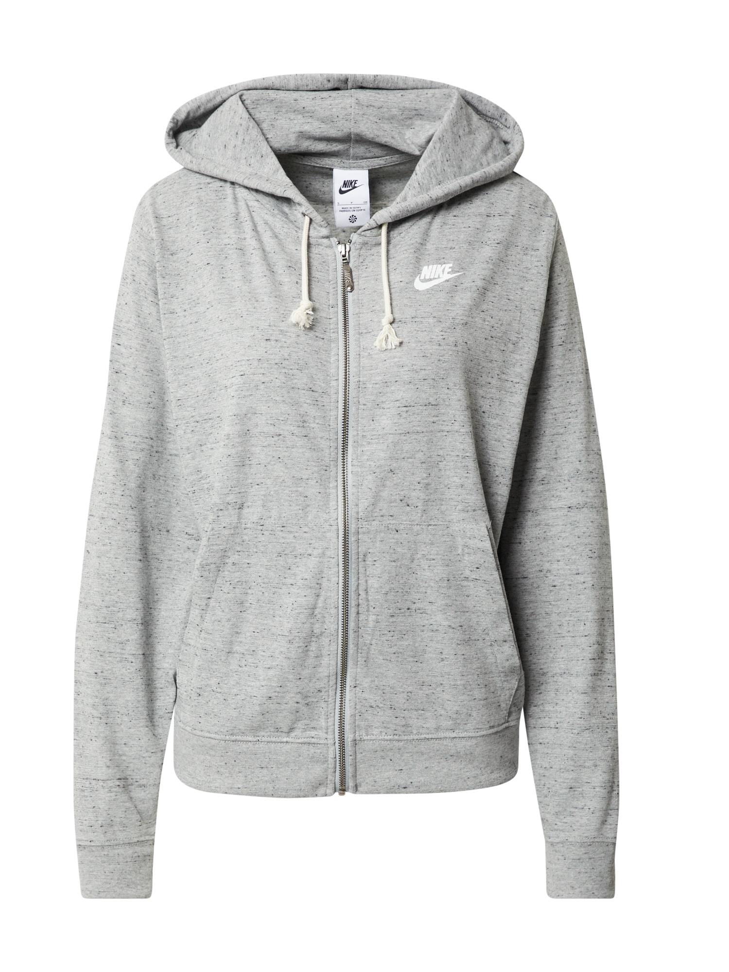 Nike Sportswear Jopa na zadrgo 'GYM VINTAG EASY'  pegasto siva / bela