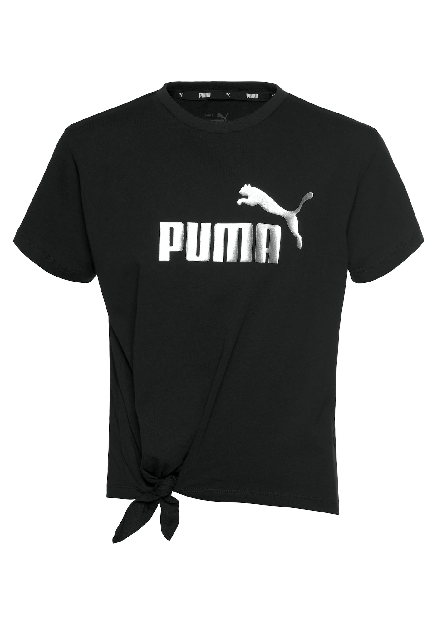 PUMA Majica  črna / bela