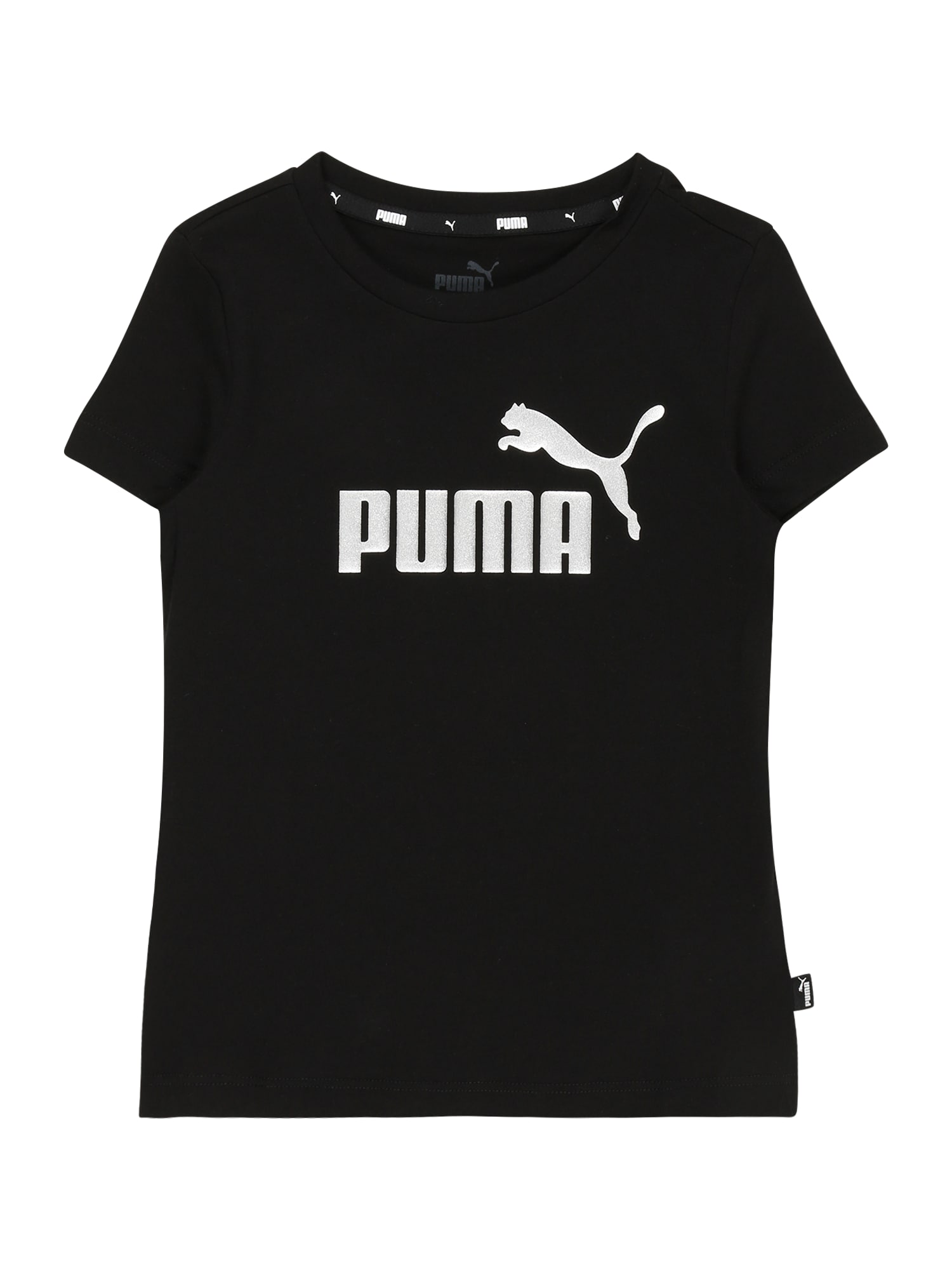 PUMA Majica  črna / bela