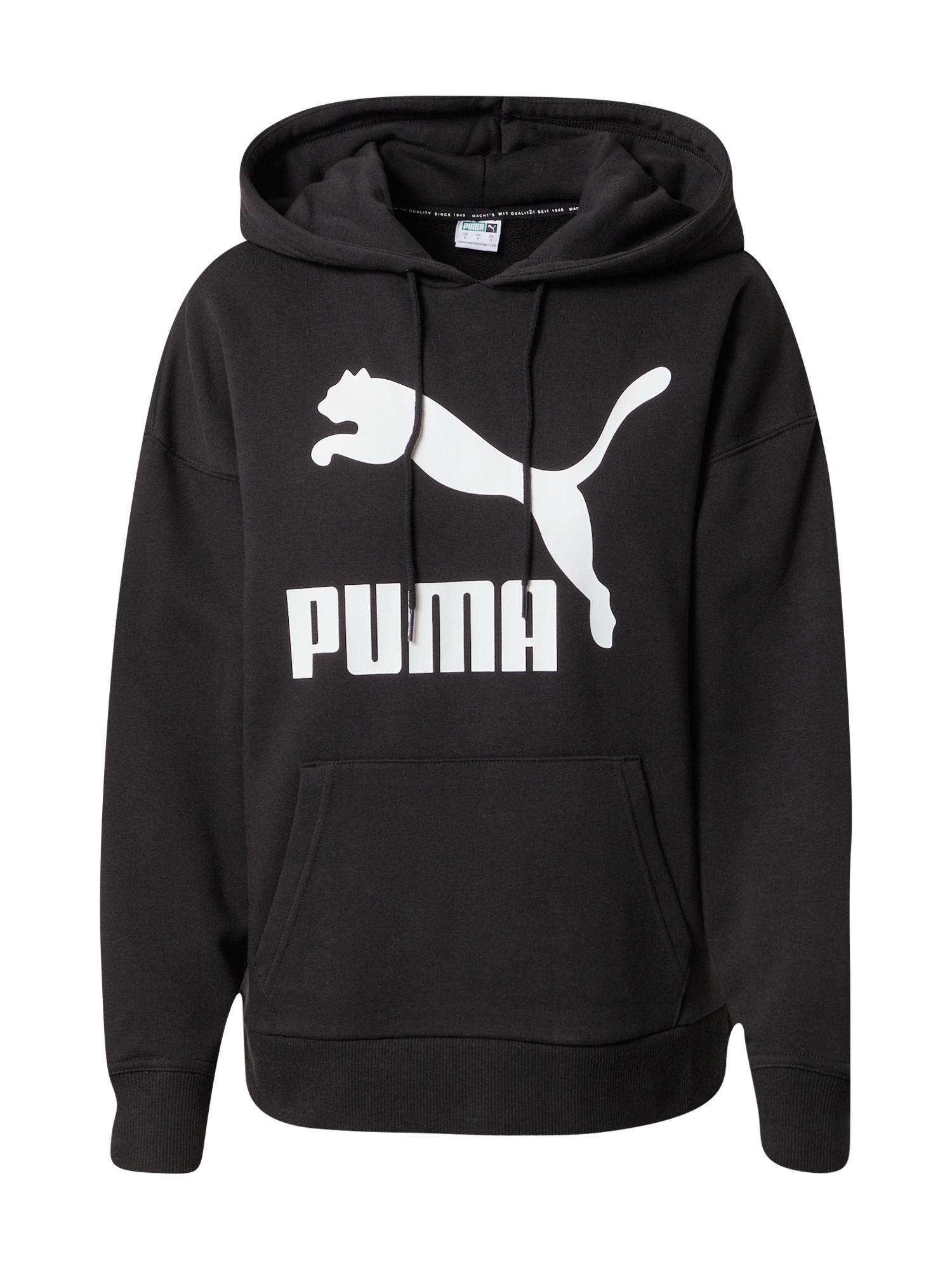 PUMA Majica  črna / bela