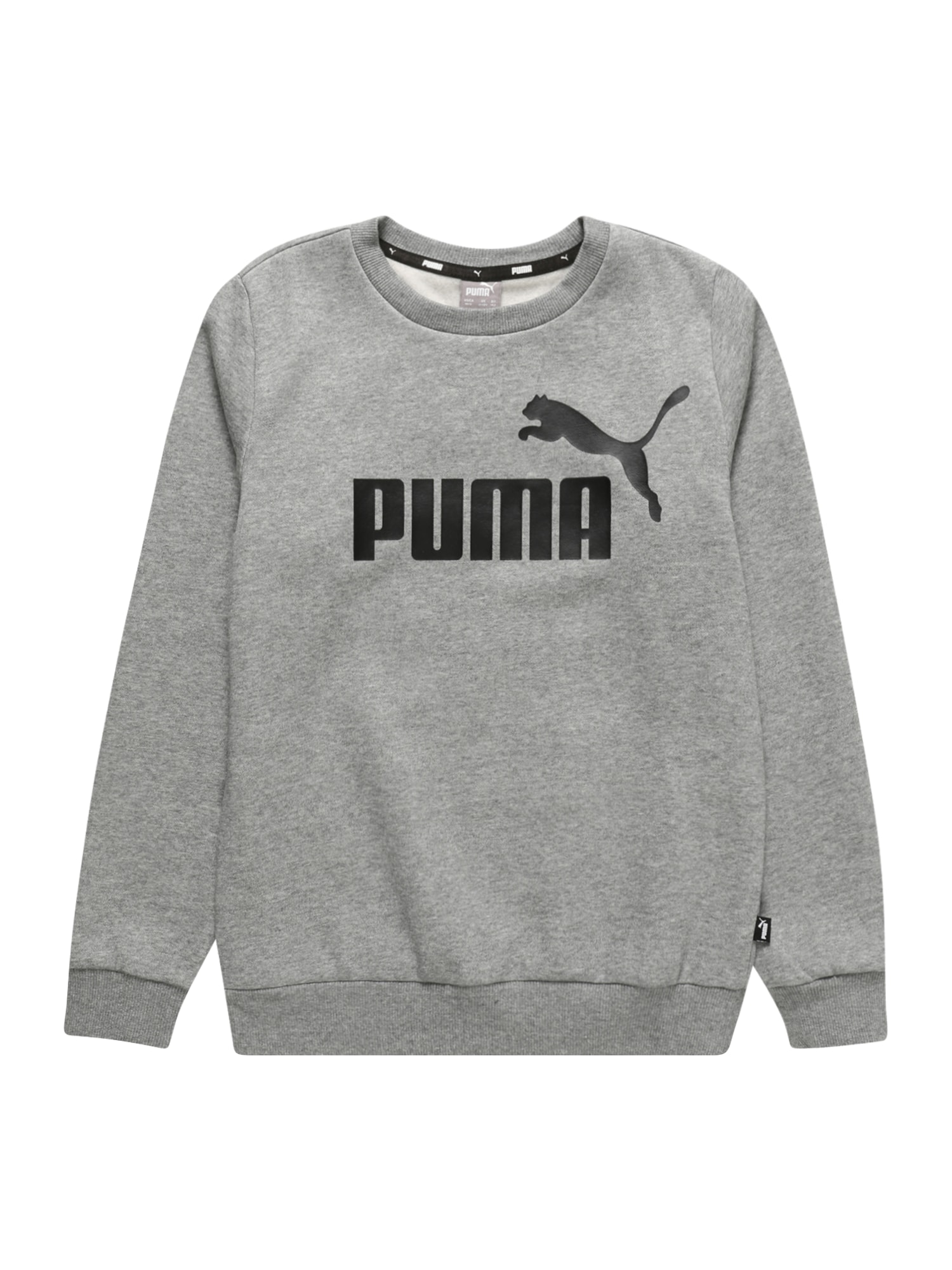 PUMA Majica  pegasto siva / črna