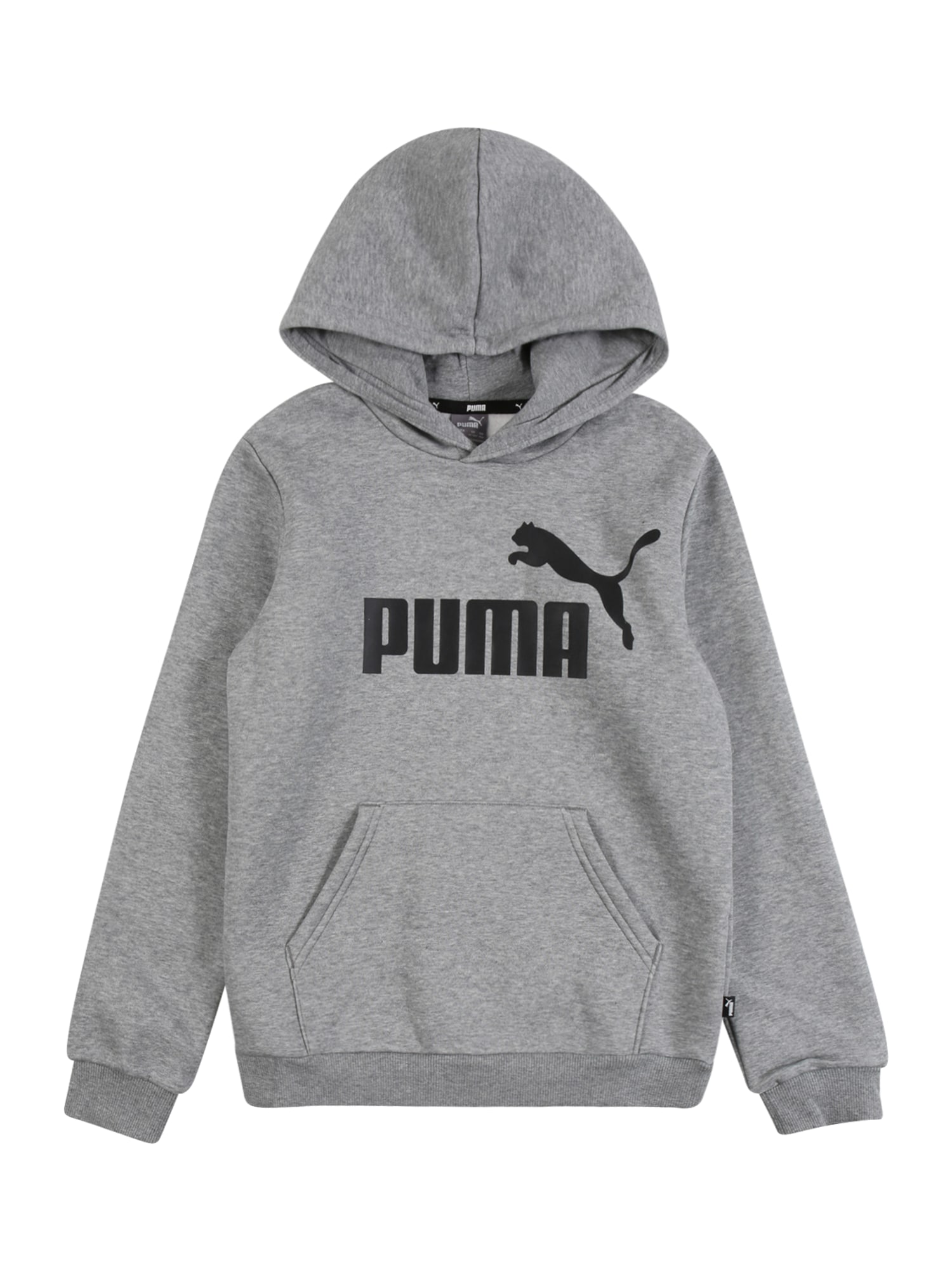 PUMA Majica  pegasto siva / črna