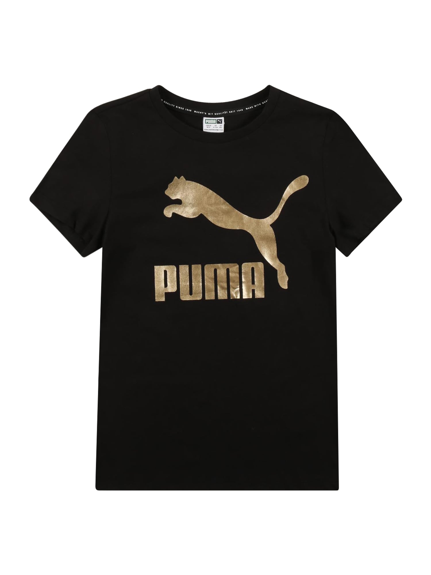 PUMA Majica  zlata / črna