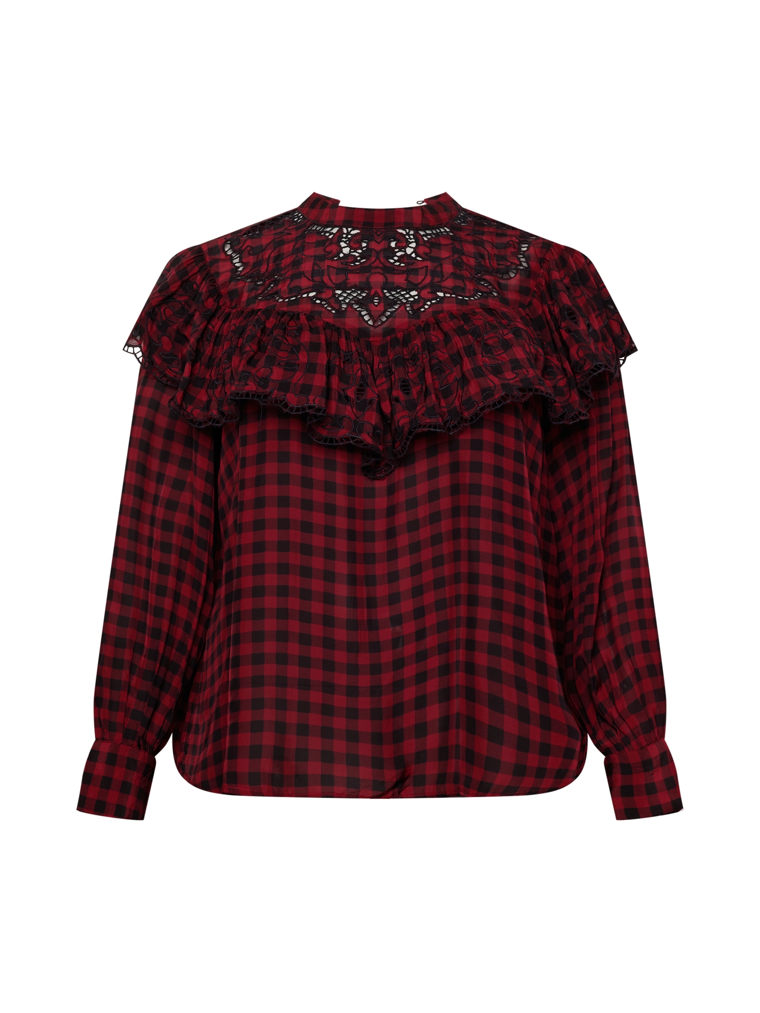 River Island Plus Bluza 'VICTORIANA'  bordo / temno rdeča / črna