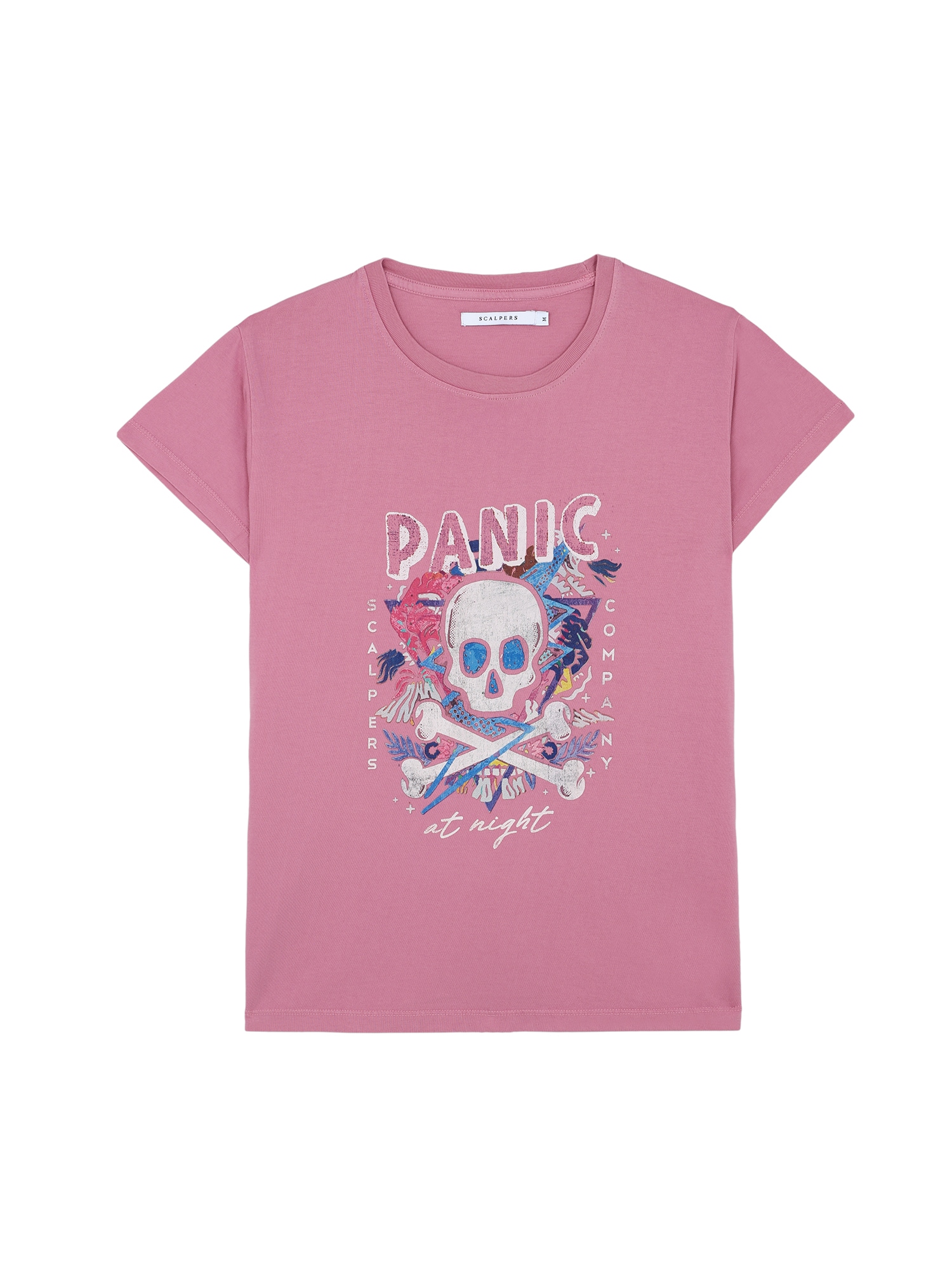 Scalpers Majica 'Panic Tee'  ciklama / mešane barve / roza