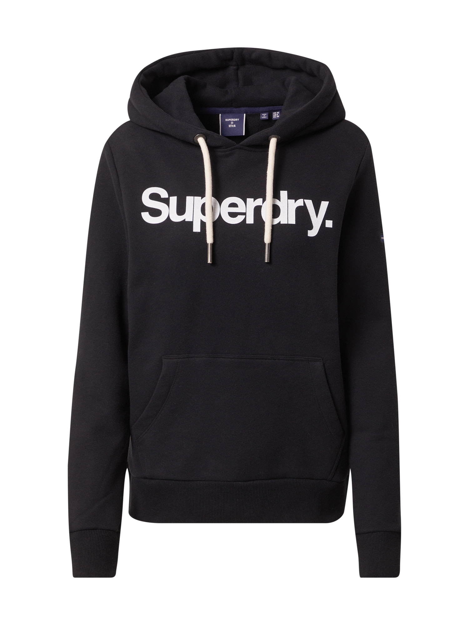 Superdry Majica  črna / bela