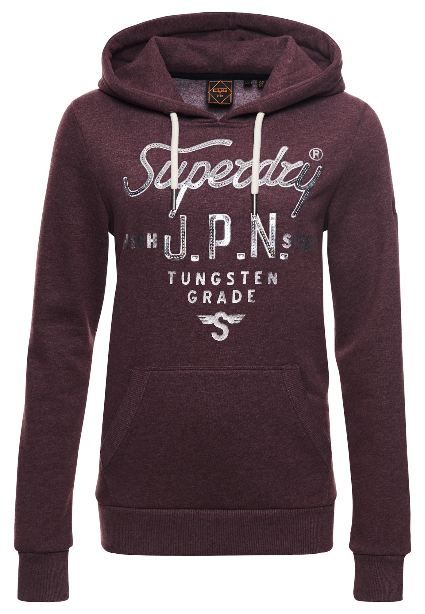 Superdry Majica  srebrno-siva / burgund