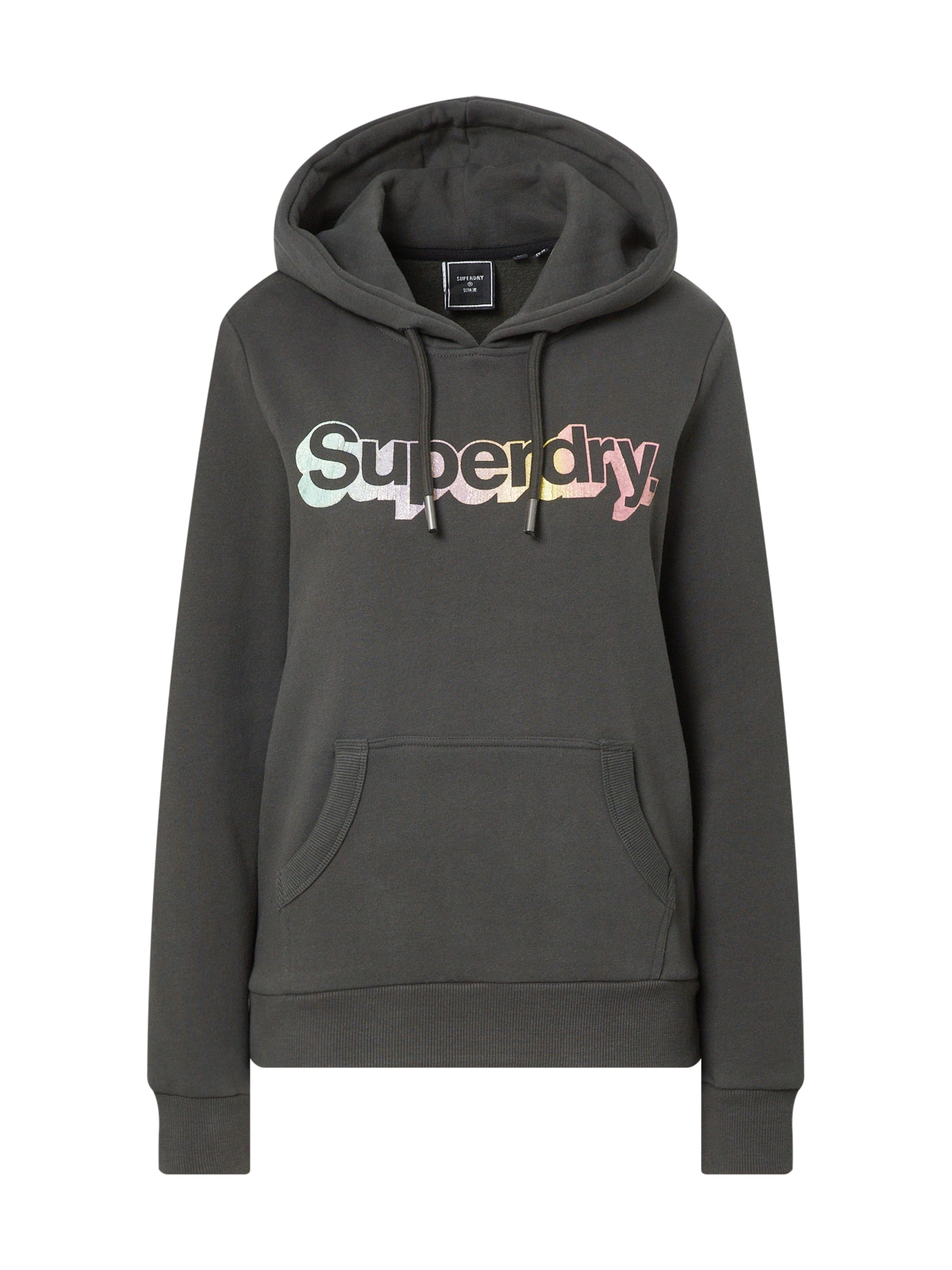 Superdry Majica  svetlo oranžna / črna