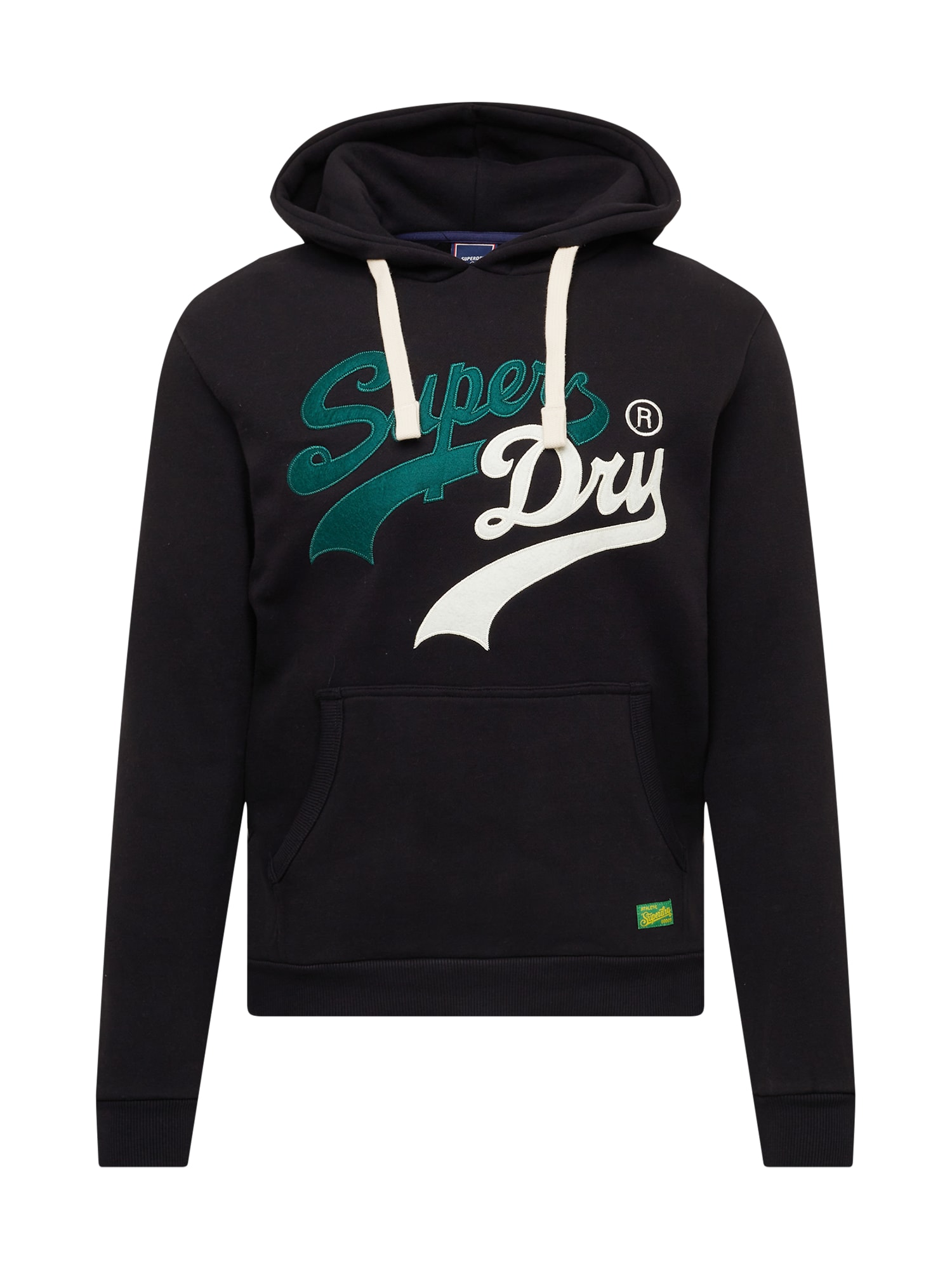 Superdry Majica  temno zelena / črna / bela