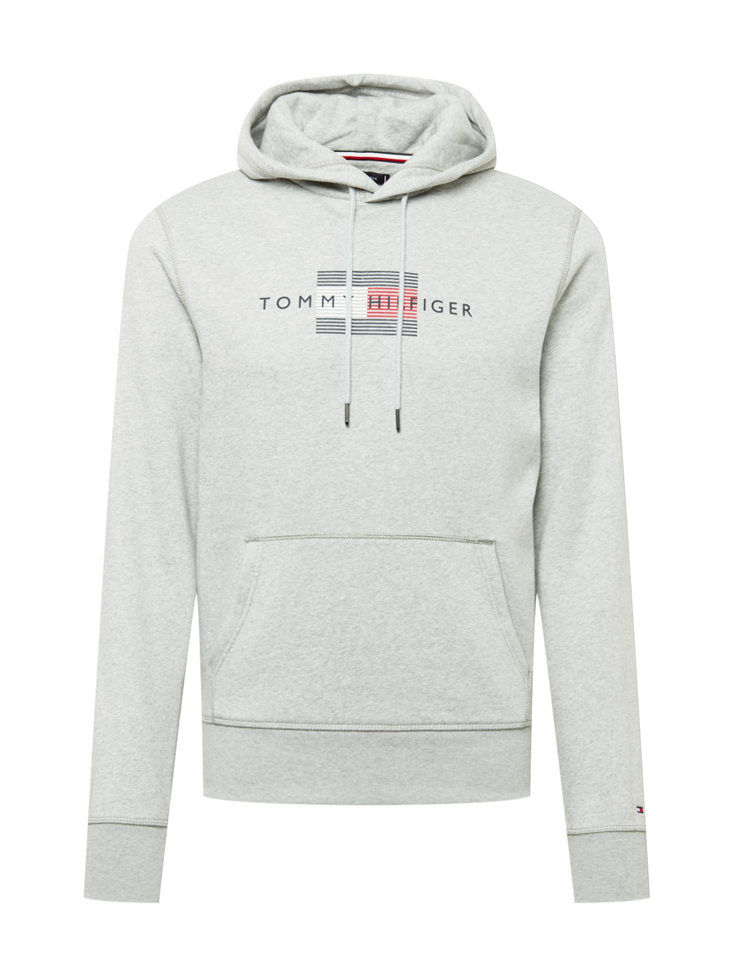 TOMMY HILFIGER Majica  nočno modra / pegasto siva / rdeča / bela