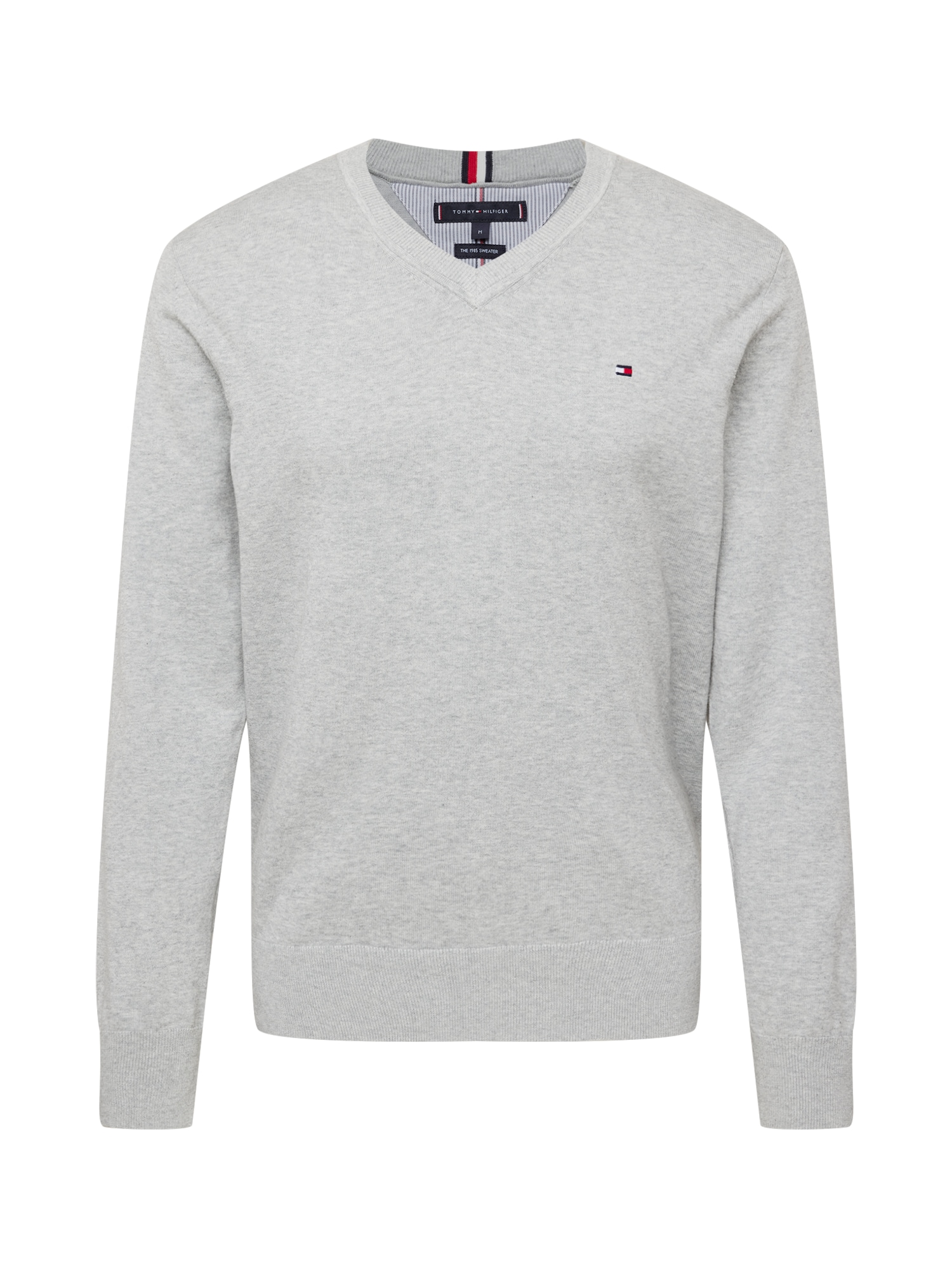 TOMMY HILFIGER Pulover  temno modra / svetlo siva / živo rdeča / bela